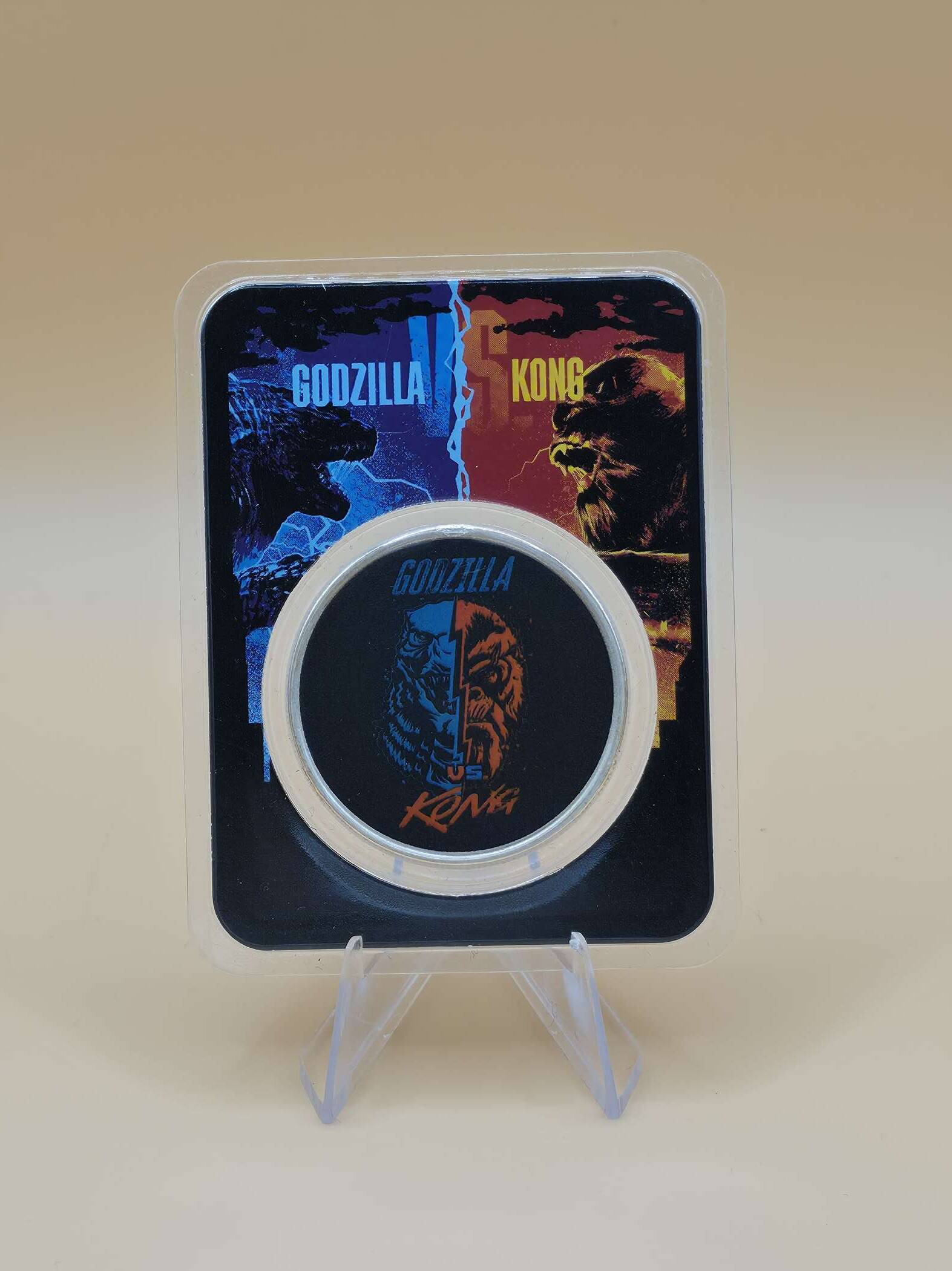 Godzilla vs. Kong 1 oz Silbermünze .999 in offizieller Legendary-Blisterkarte