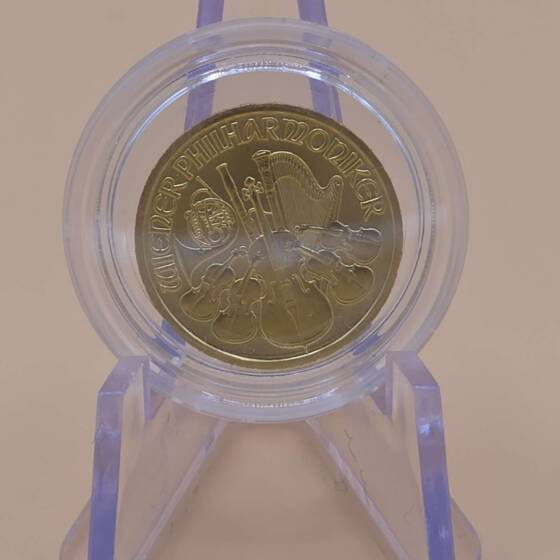 „Wiener Philharmoniker Goldmünze 2008 – 1/10 oz Gold 999.9 mit Orgel im Musikverein, Vorderseite“