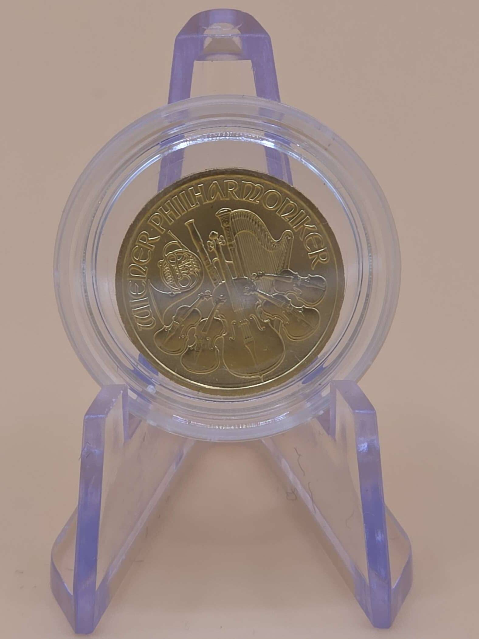 „Wiener Philharmoniker Goldmünze 2008 – 1/10 oz Gold 999.9 mit Orgel im Musikverein, Vorderseite“