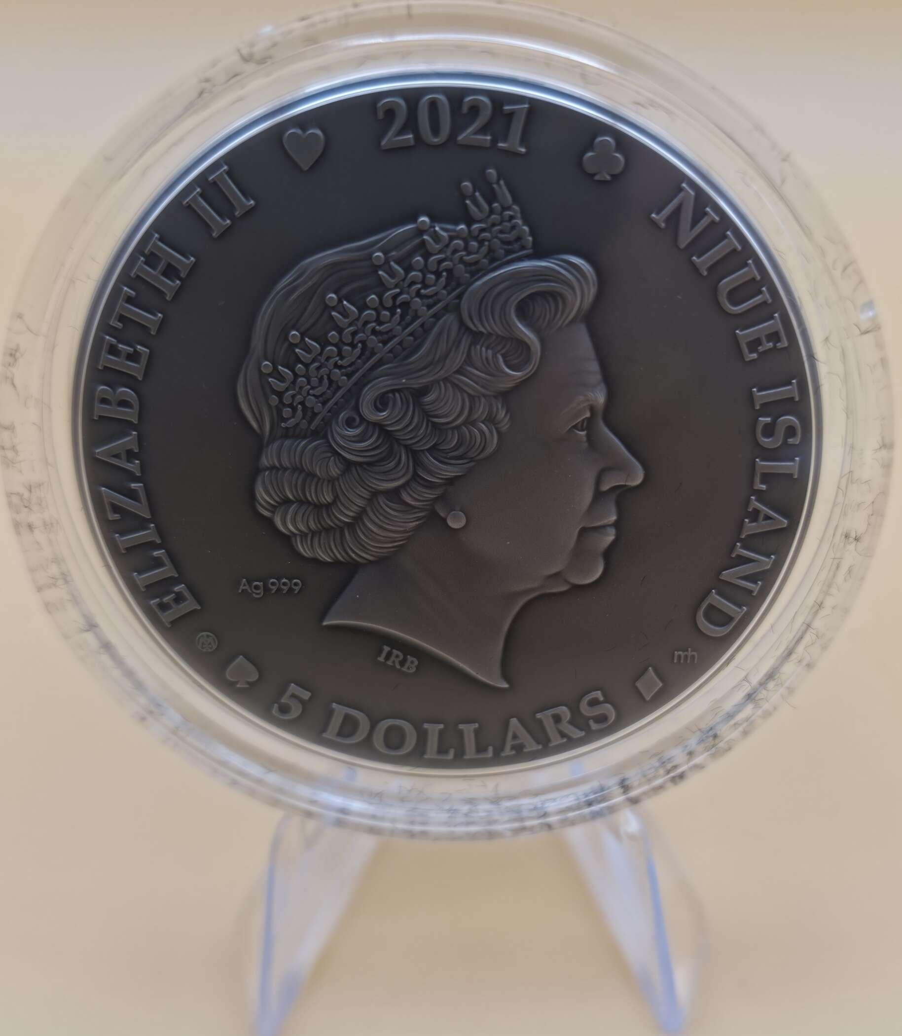 Niue 2021 – MASK – 2 oz Silber – High Relief – Selective Gilding – Limit 500 – Bild 2