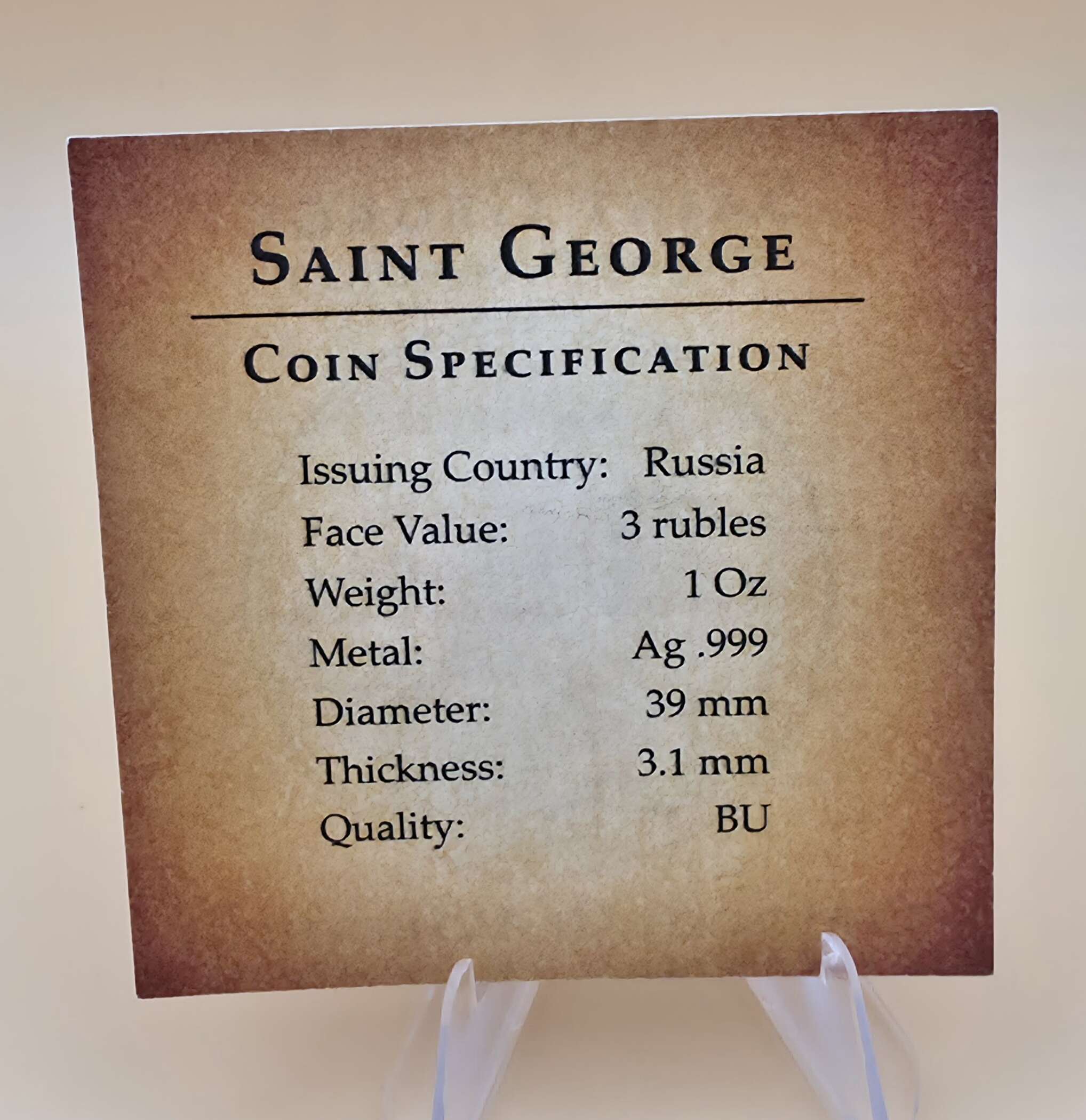 Saint George – 1 oz Silber 999 – Russland 3 Rubel – 2020 – BU – Bild 5