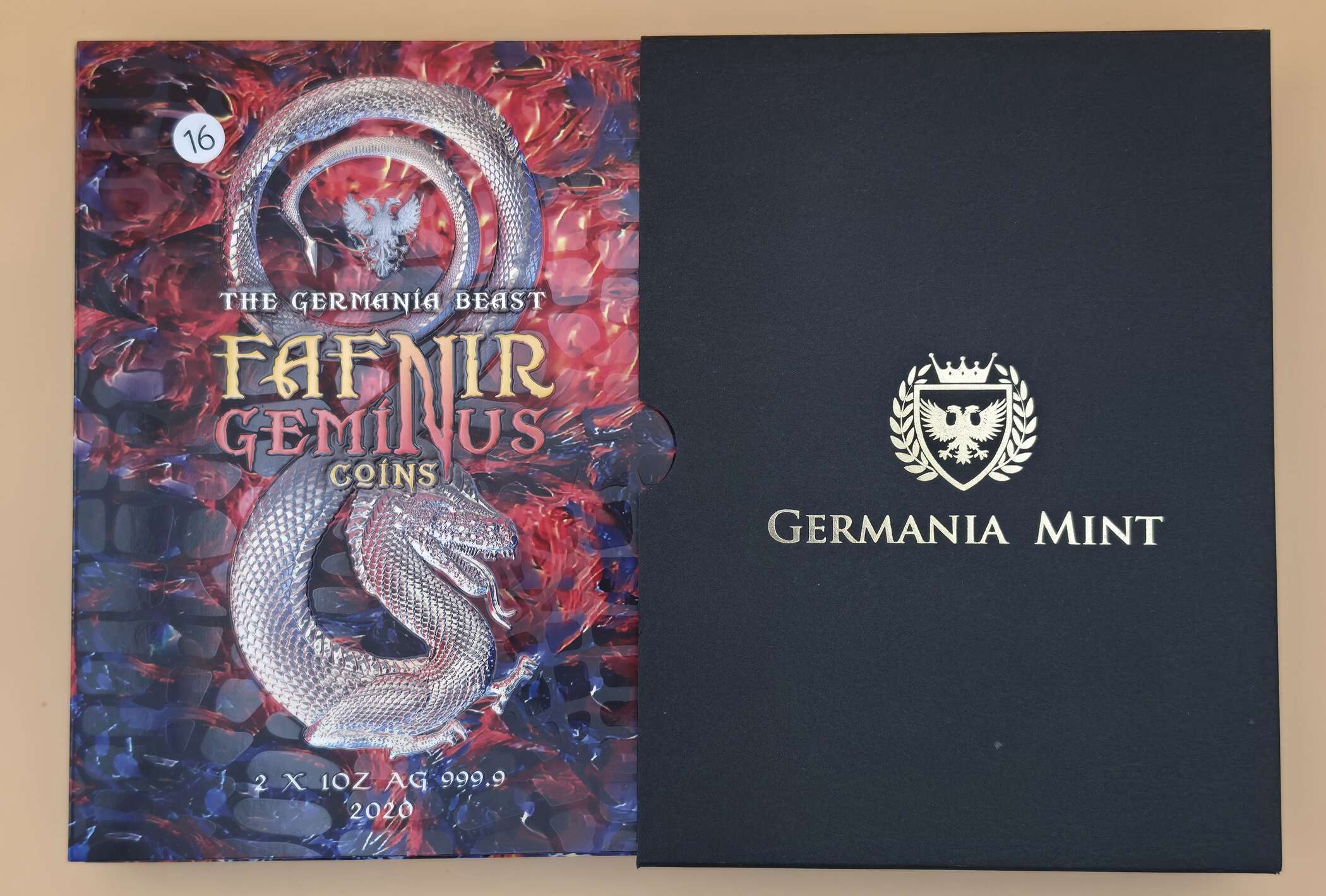 Germania Mint – Fafnir Geminus 2020 | 2× 1 oz 999 + 1× 1 oz 925 Silber – Bild 6