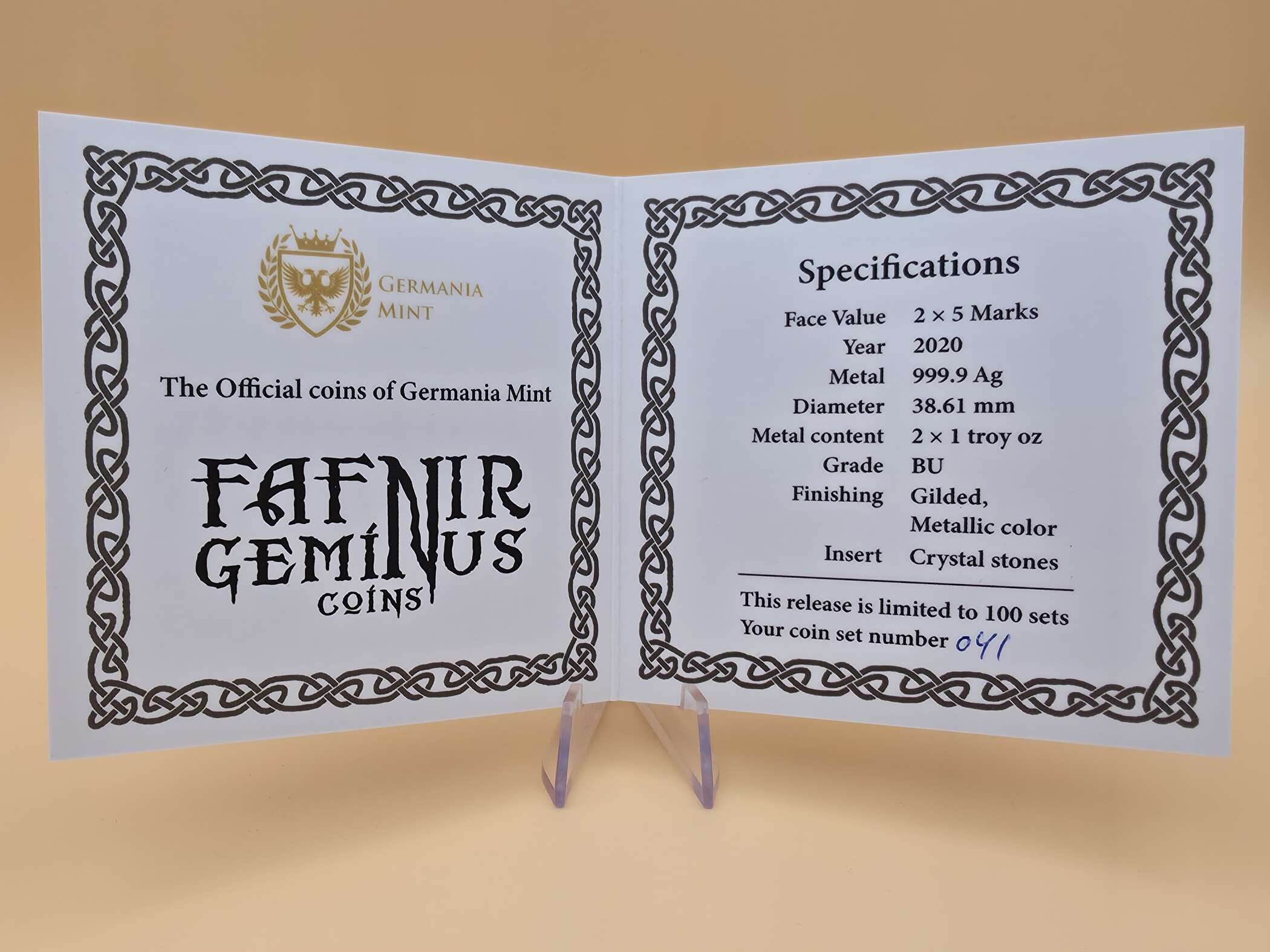 Germania Mint – Fafnir Geminus 2020 | 2× 1 oz 999 + 1× 1 oz 925 Silber – Bild 3