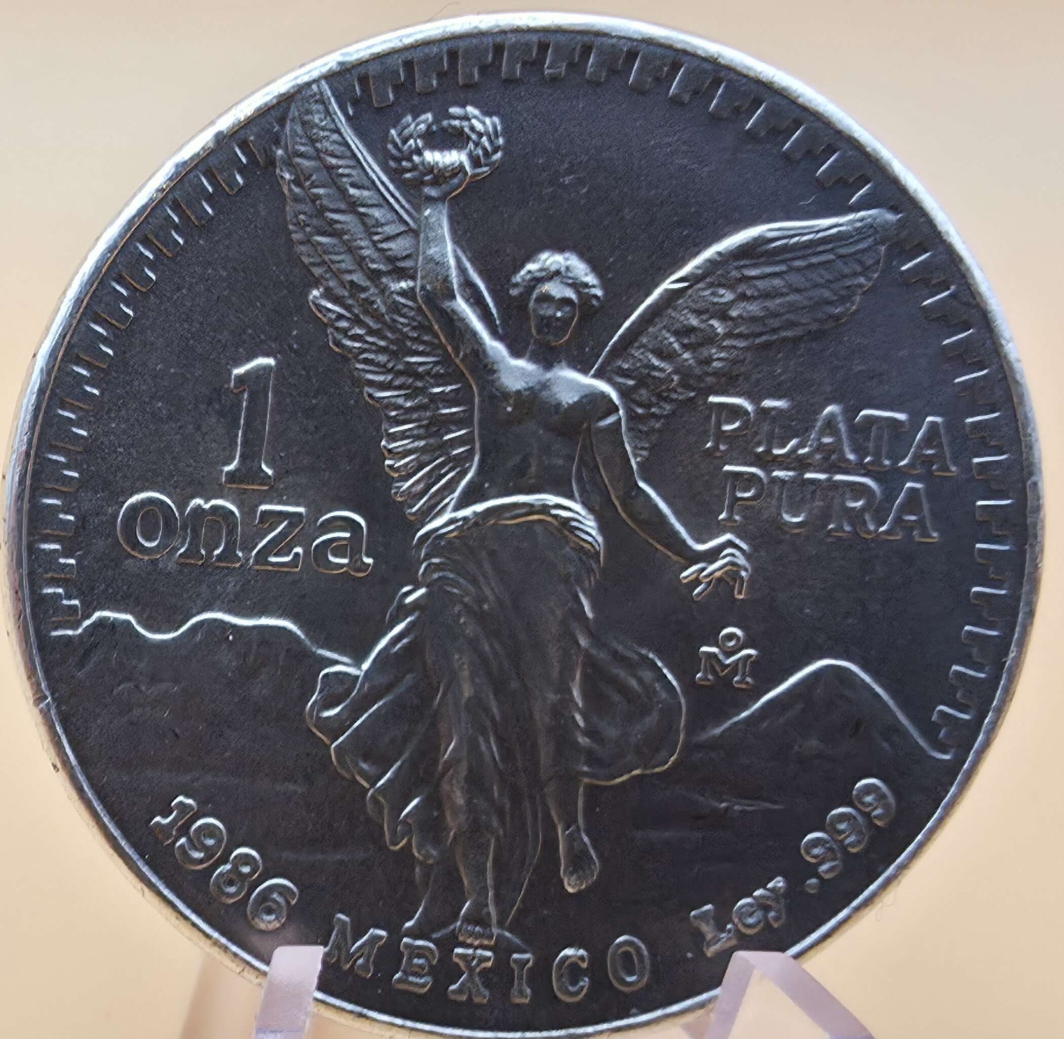 Mexiko 1 Onza Plata Pura 1986 – 1 oz Silber Libertad – mit handgeschnitzter Holz‑Schildkröte Box – Bild 2