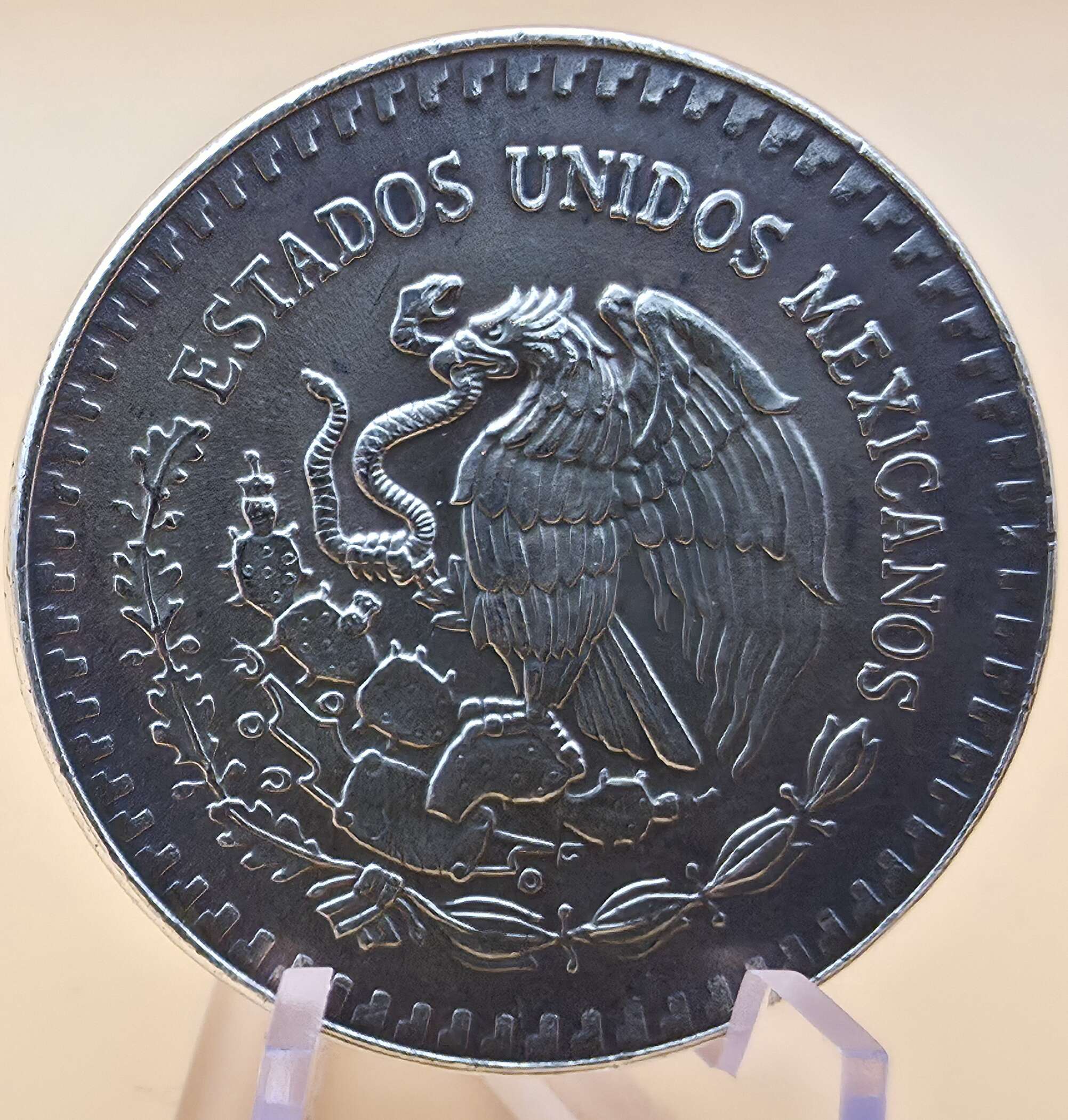 Mexiko 1 Onza Plata Pura 1986 – 1 oz Silber Libertad – mit handgeschnitzter Holz‑Schildkröte Box – Bild 3