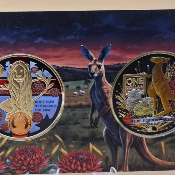 "Australien 2022 Australia’s Coat of Arms – New South Wales 2× 1 oz Silbermünzen Set Tag‑Edition Proof"