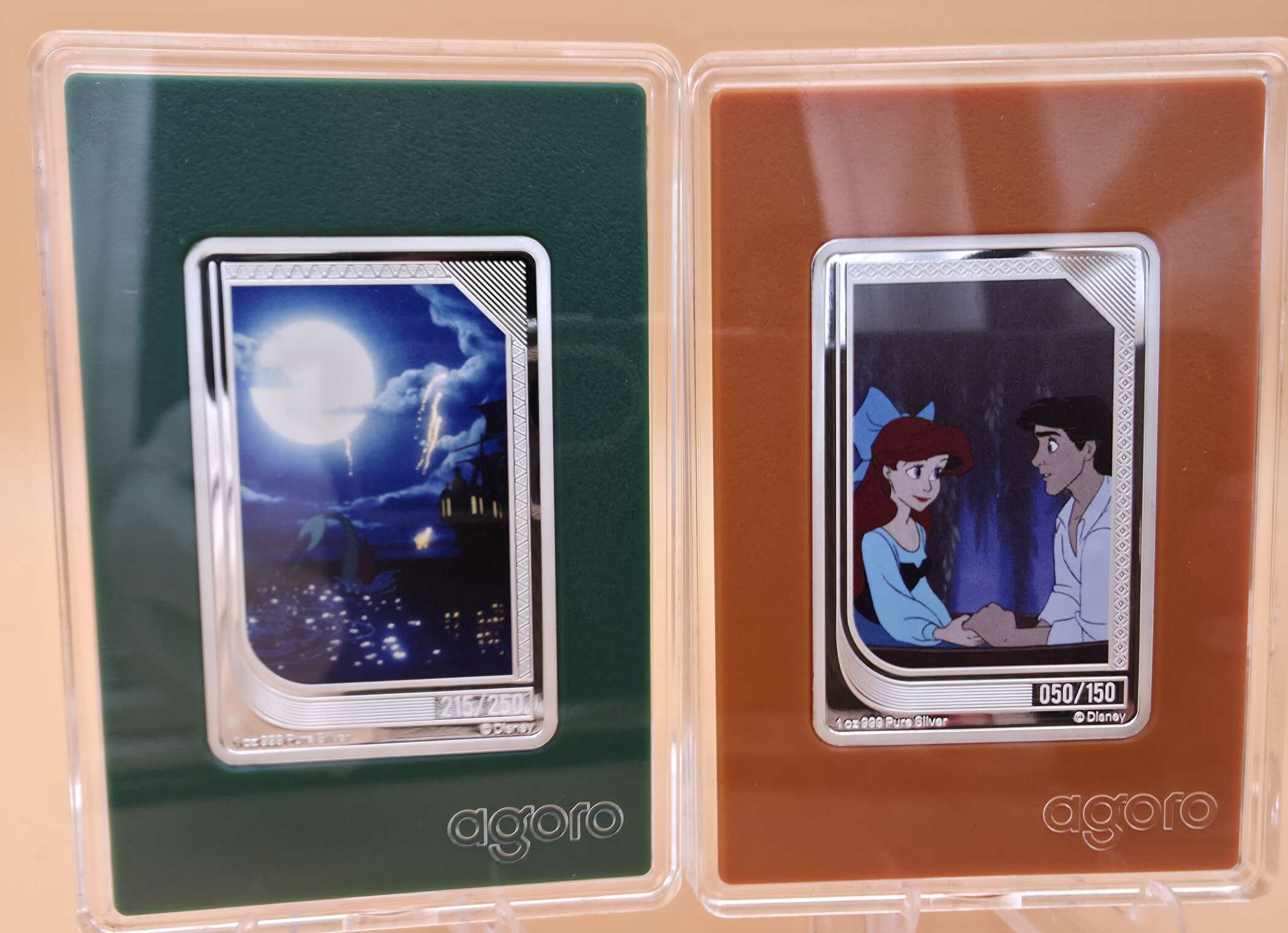 „Disney Silver Card Set 2× 1 oz Silber mit Nummer 215/2500 und 050/150“