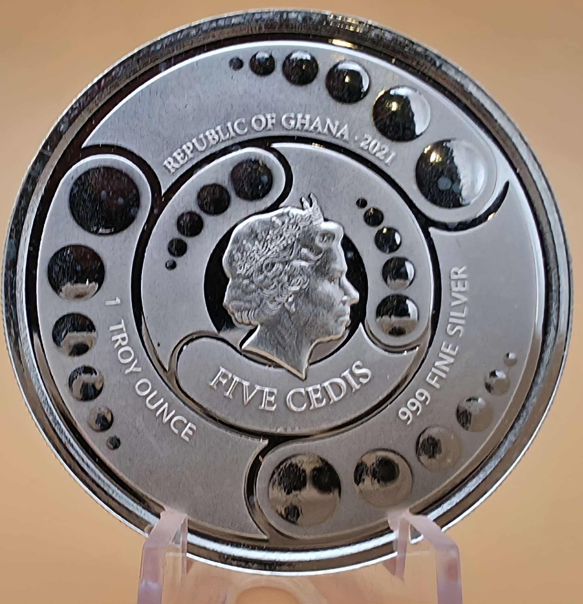 Alien UFO Silbermünze 2021 – 1 oz Feinsilber aus Ghana – Bild 2