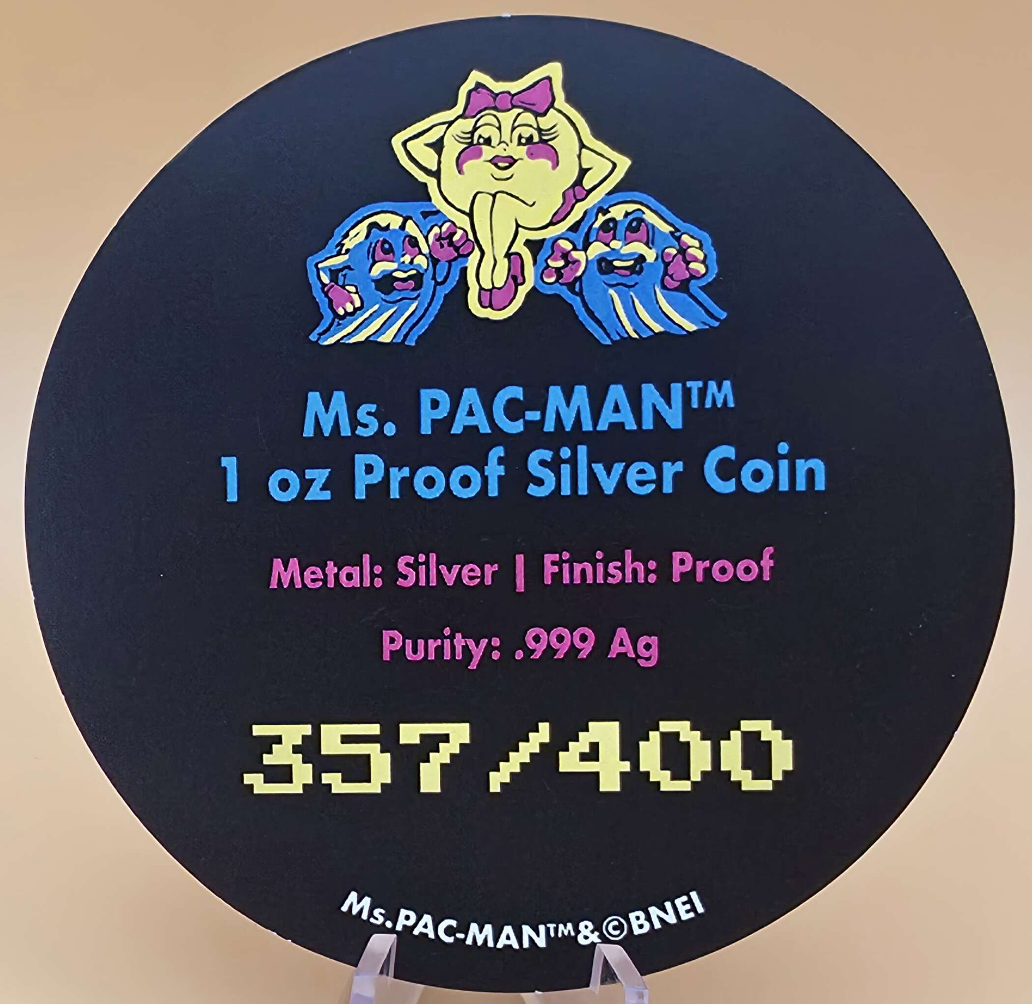 Niue 2021 – Ms. PAC-MAN™ 40th Anniversary – 1 oz Silver Proof – Limitierte Auflage 400 Stück – Bild 3