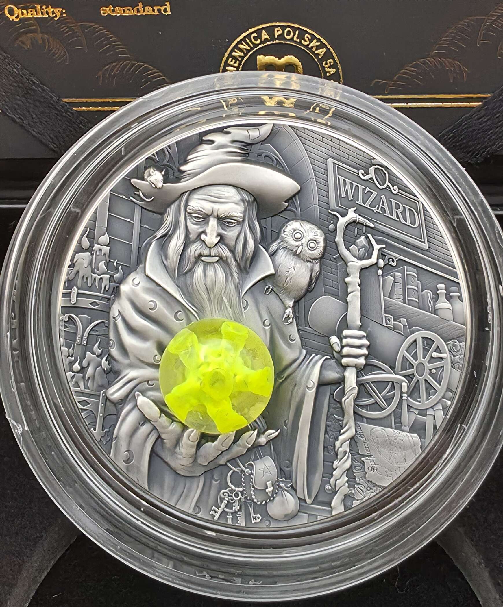 Cameroon 2023 – Wizard – 2 oz Silver 999 – Antique Finish – 3D Insert – Limitierte Auflage 688 Stück – Bild 3