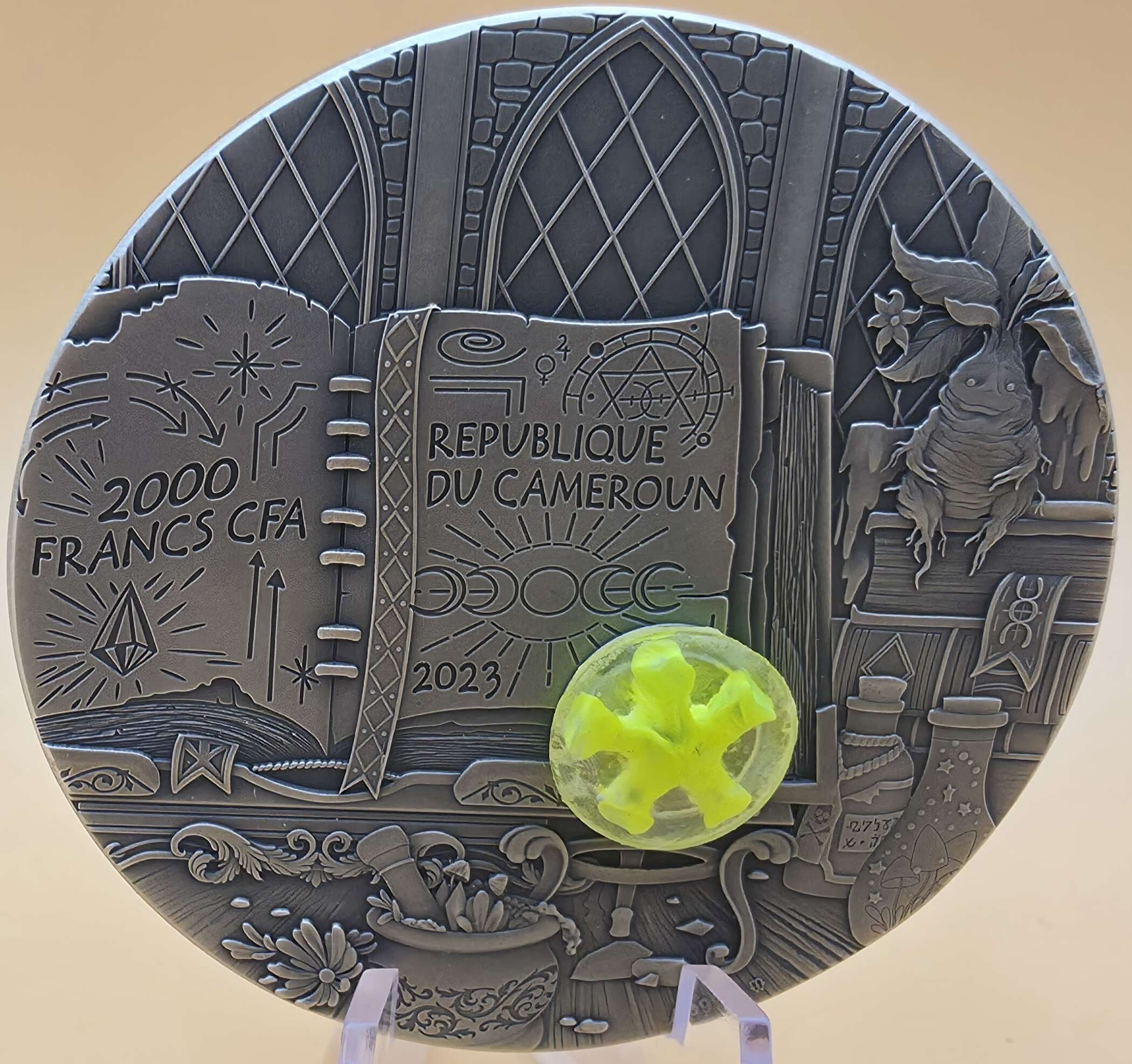 Cameroon 2023 – Wizard – 2 oz Silver 999 – Antique Finish – 3D Insert – Limitierte Auflage 688 Stück – Bild 2