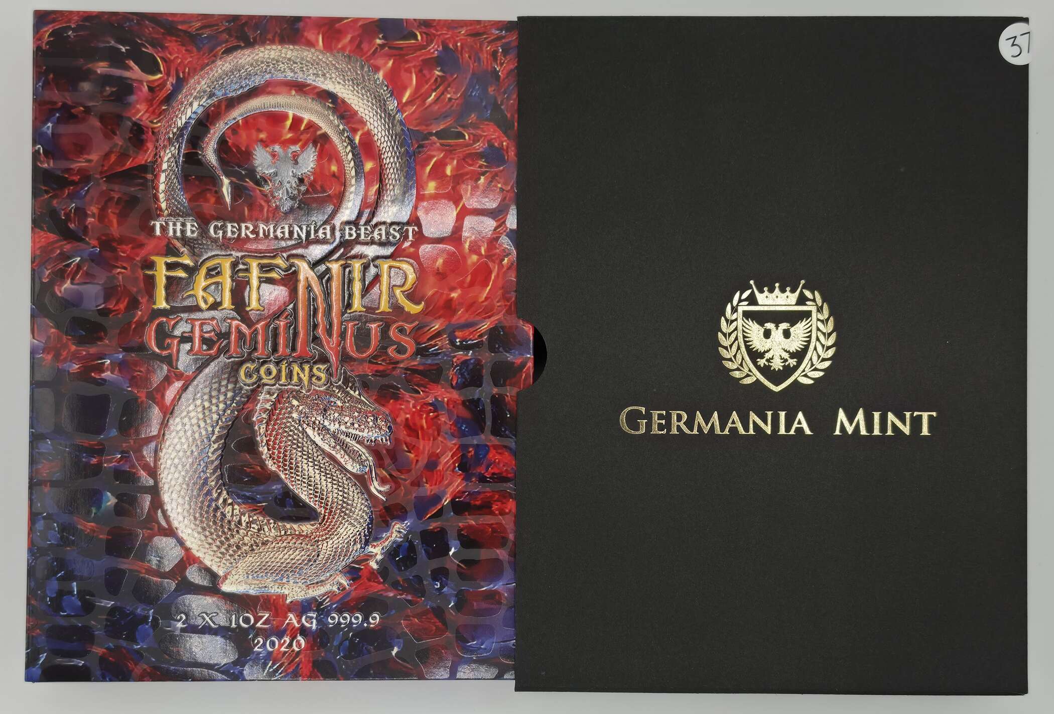 Fafnir Geminus Coins 2020 – Germania Mint – 2× 1 oz Silber 999.9 + 1× 1 oz Silber 925 – Bild 5