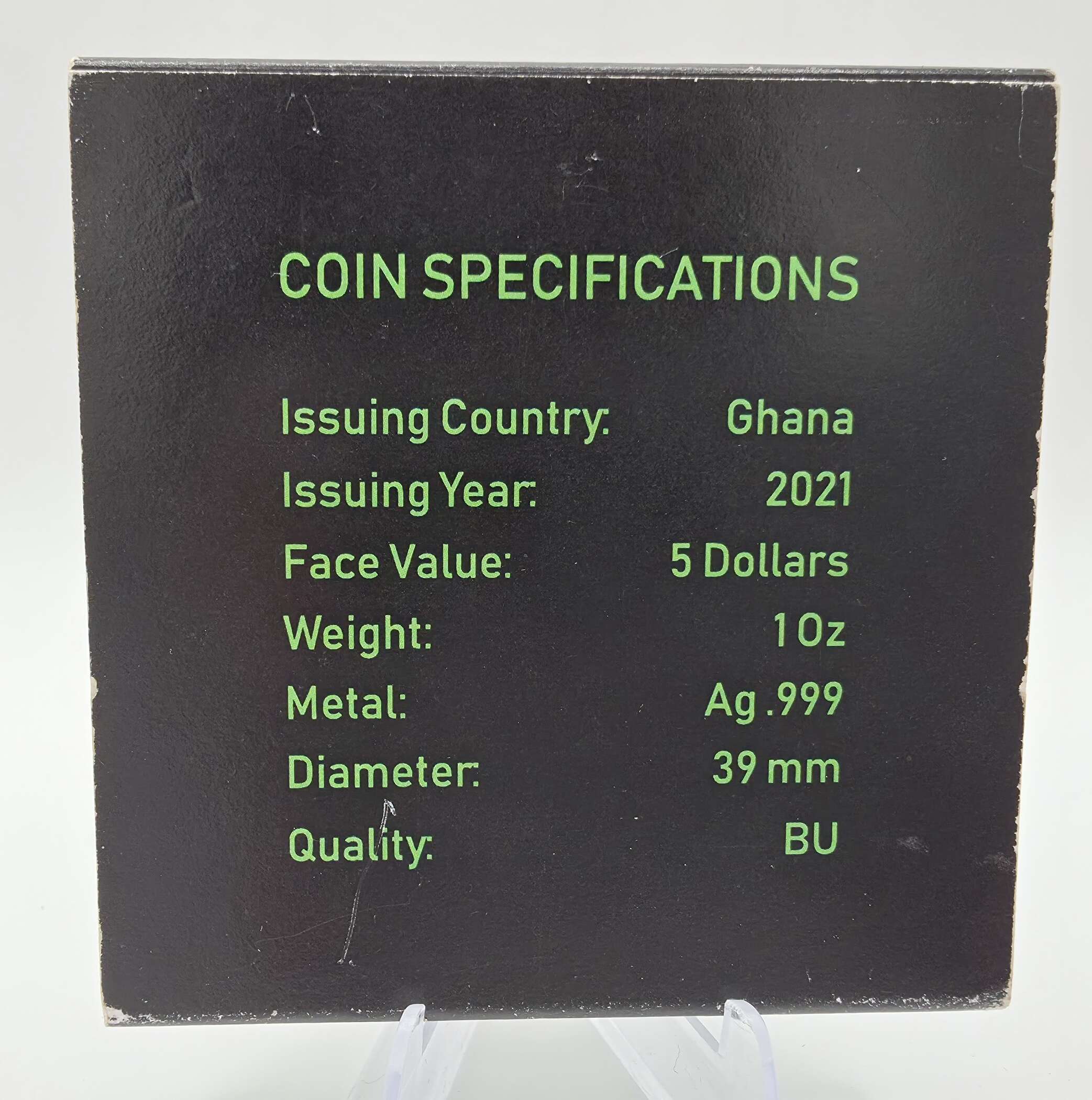 2021 Ghana 1 oz Silber Alien – Black Proof – Ag 999 – 5 Cedis – Sci-Fi ...