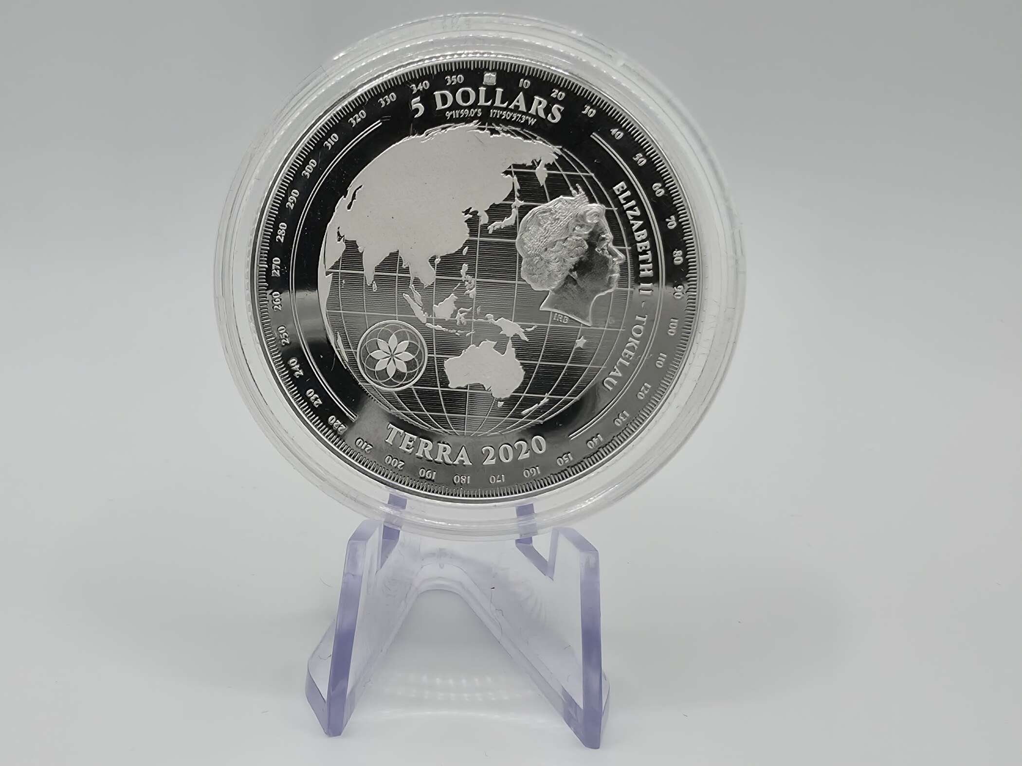 Tokelau Terra 2020 – 1 oz Silbermünze – Weltkarte – 5 Dollars – Bild 6