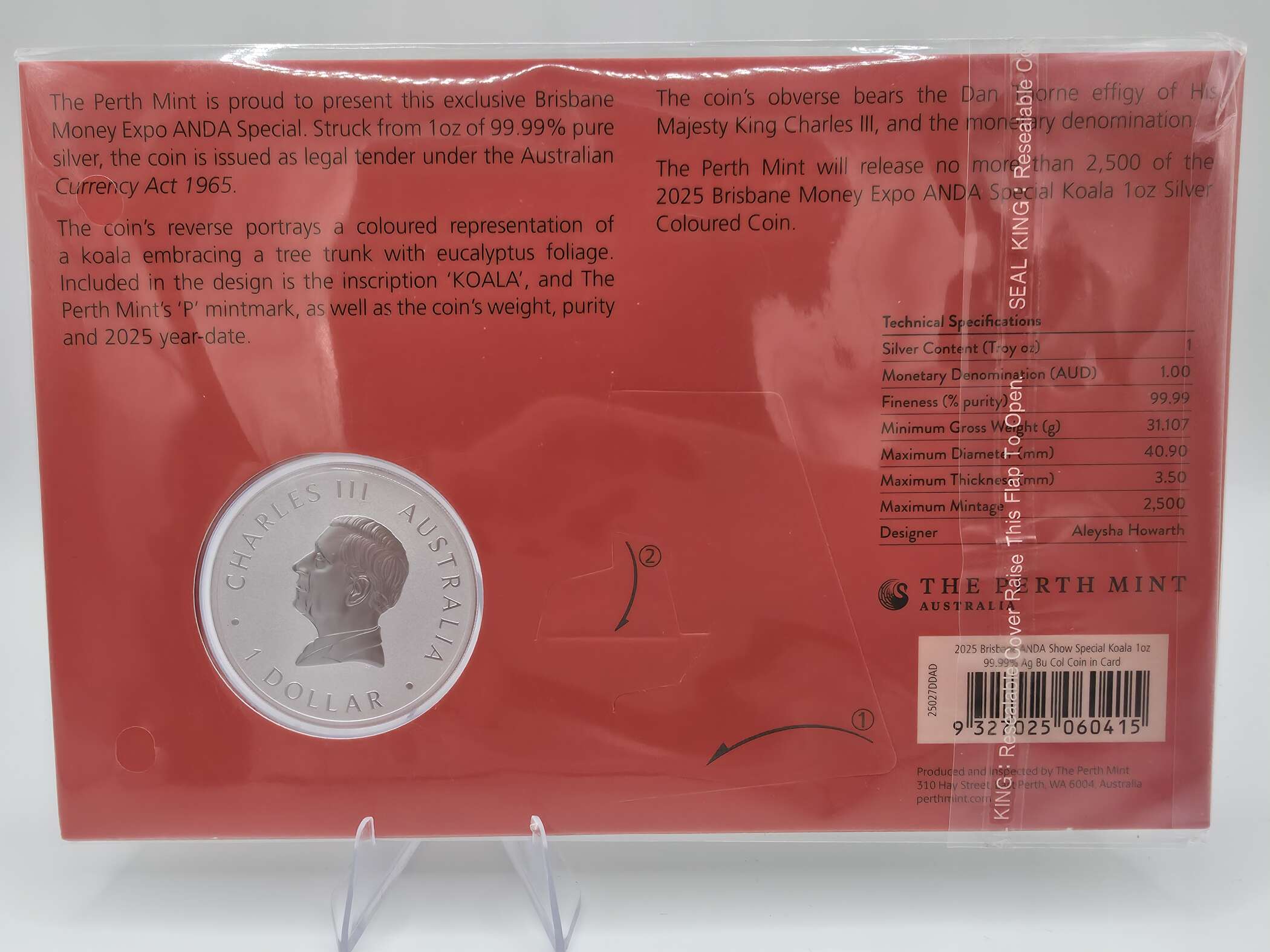 Australia 2025 – Brisbane Money Expo ANDA Special – Koala – 1 oz Silber – Coloured Coin – Bild 2