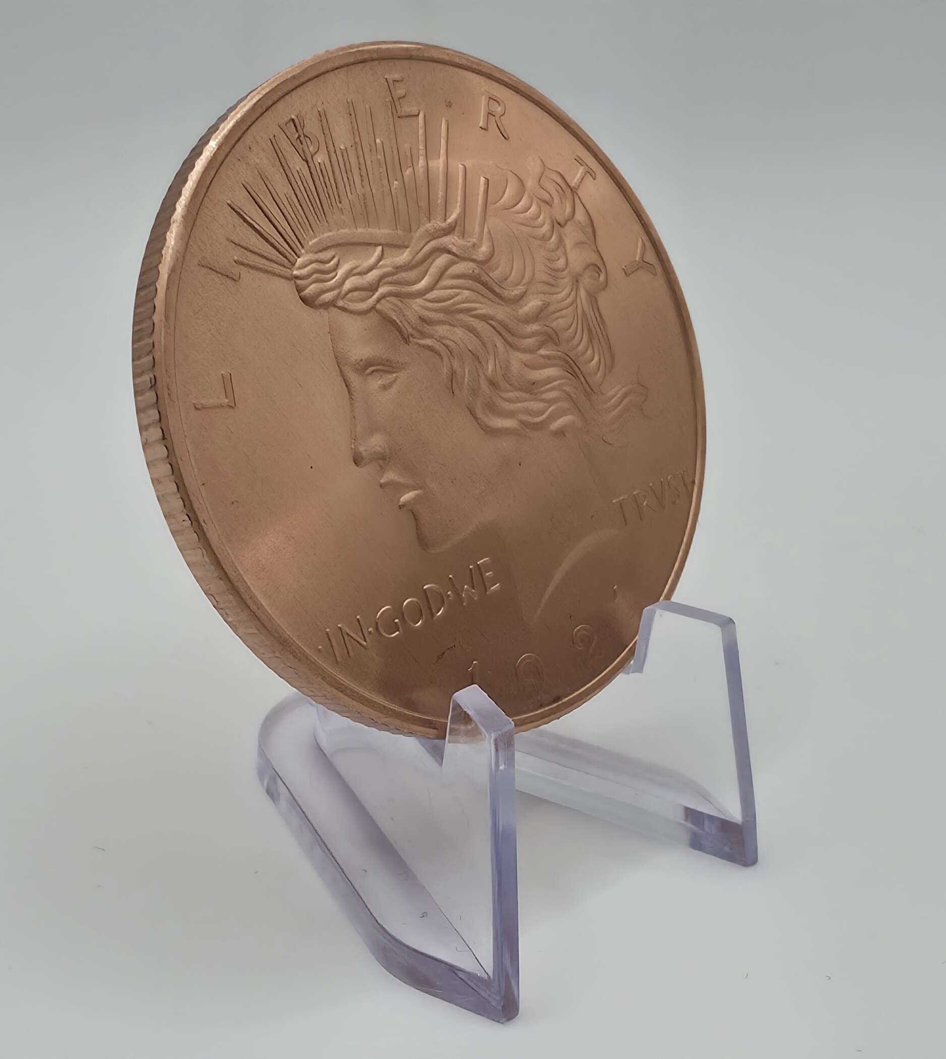 USA – 1 oz Copper Round – Peace Dollar Design – .999 Fine Copper – AVDP – Bild 3