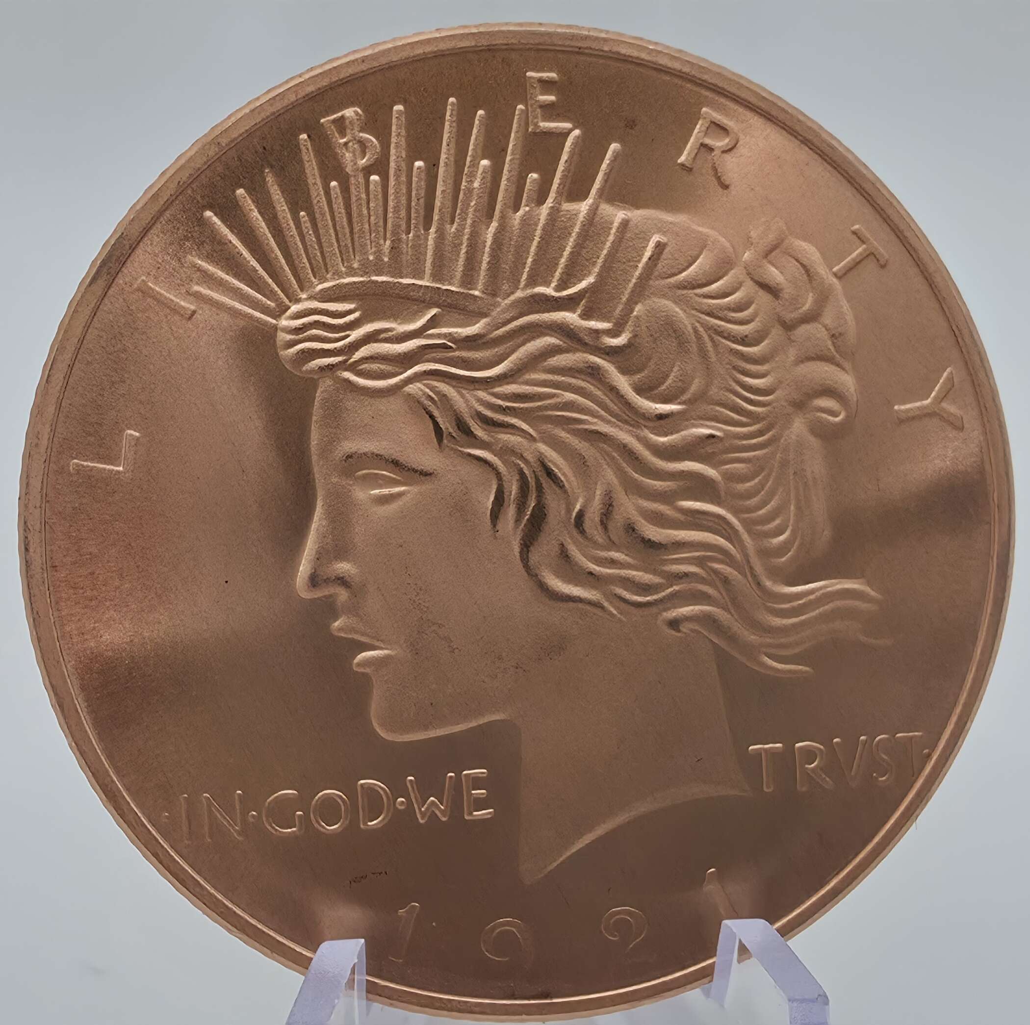 USA – 1 oz Copper Round – Peace Dollar Design – .999 Fine Copper – AVDP – Bild 4