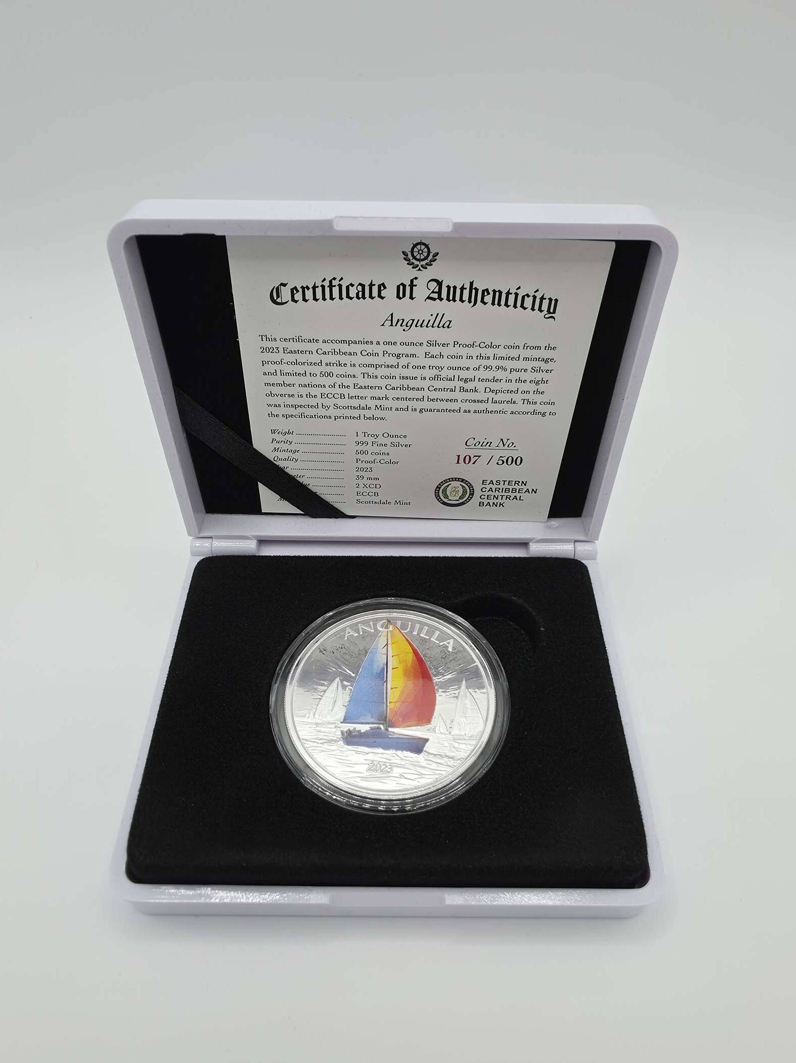 1 oz Silbermünze Anguilla 2020 – EC8 – Proof Color – Limit 500 – Nr. 107/500 – Ag 999 – Bild 4