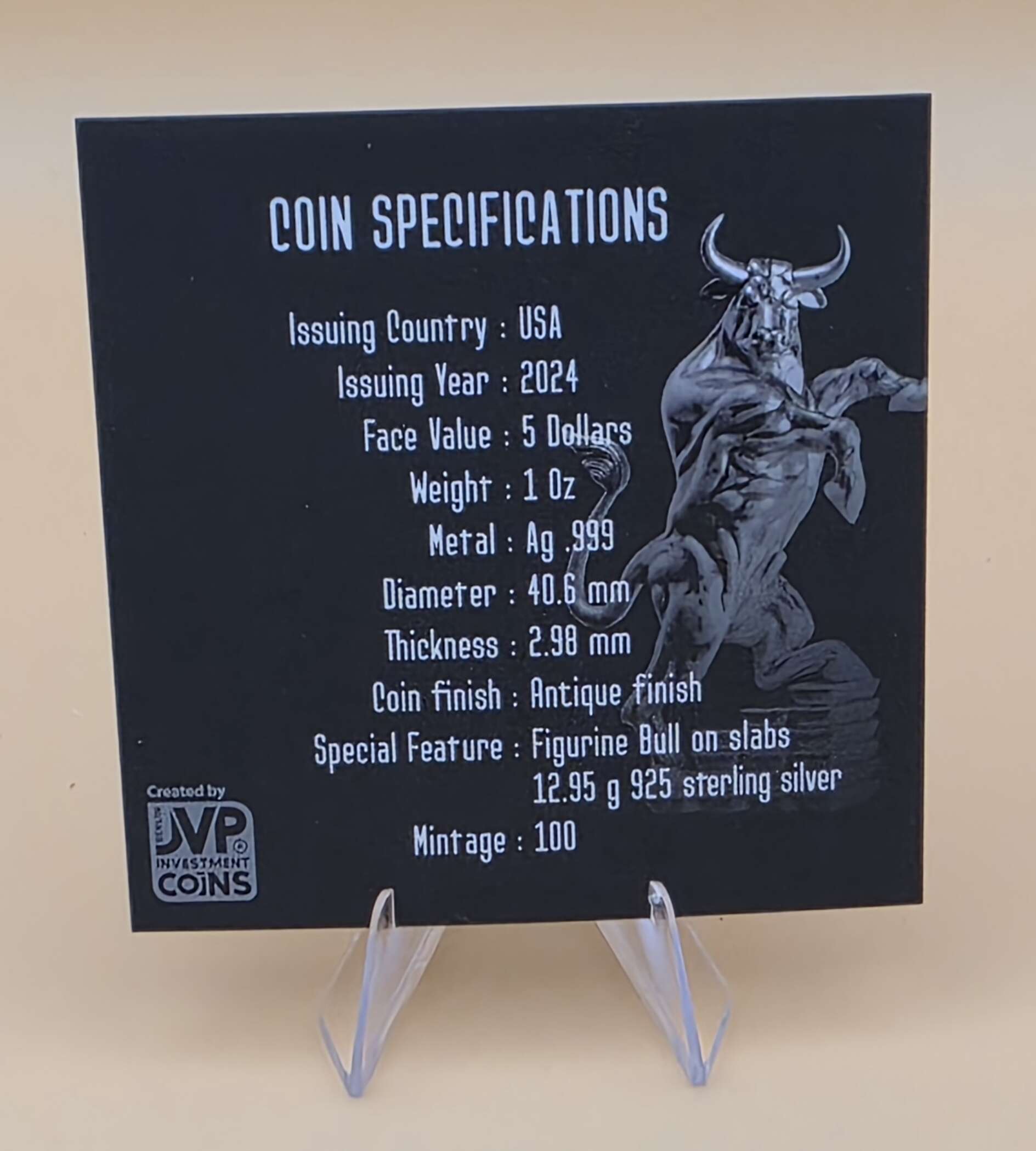 American Silver Eagle Bull Edition 2024 – 1 oz Silbermünze mit 3D Bull-Figurine | Limitierte Ausgabe 100 Stück – Bild 7