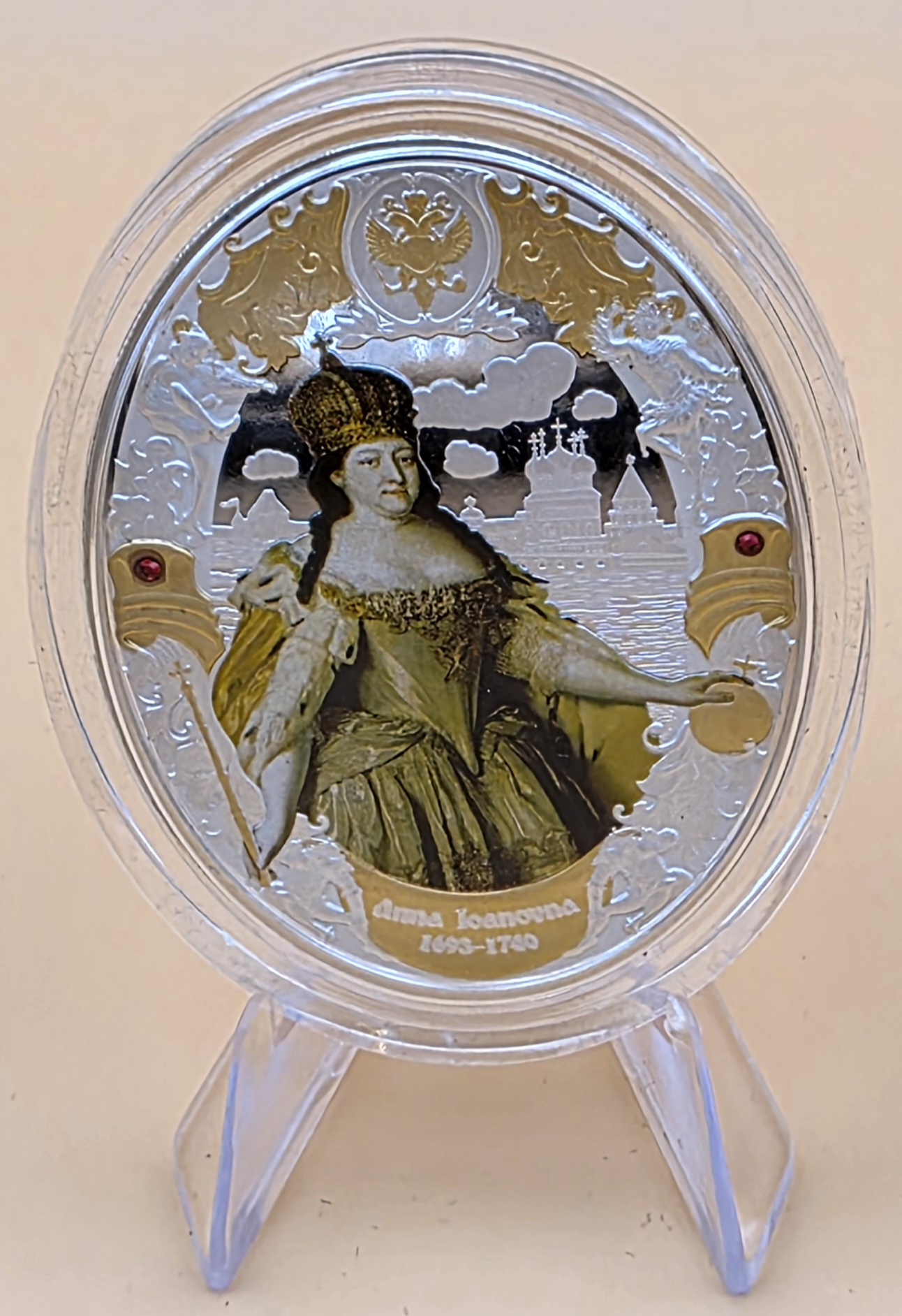 - „Anna Ivanovna Russian Emperors 2 oz Silbermünze 2014 High Relief“