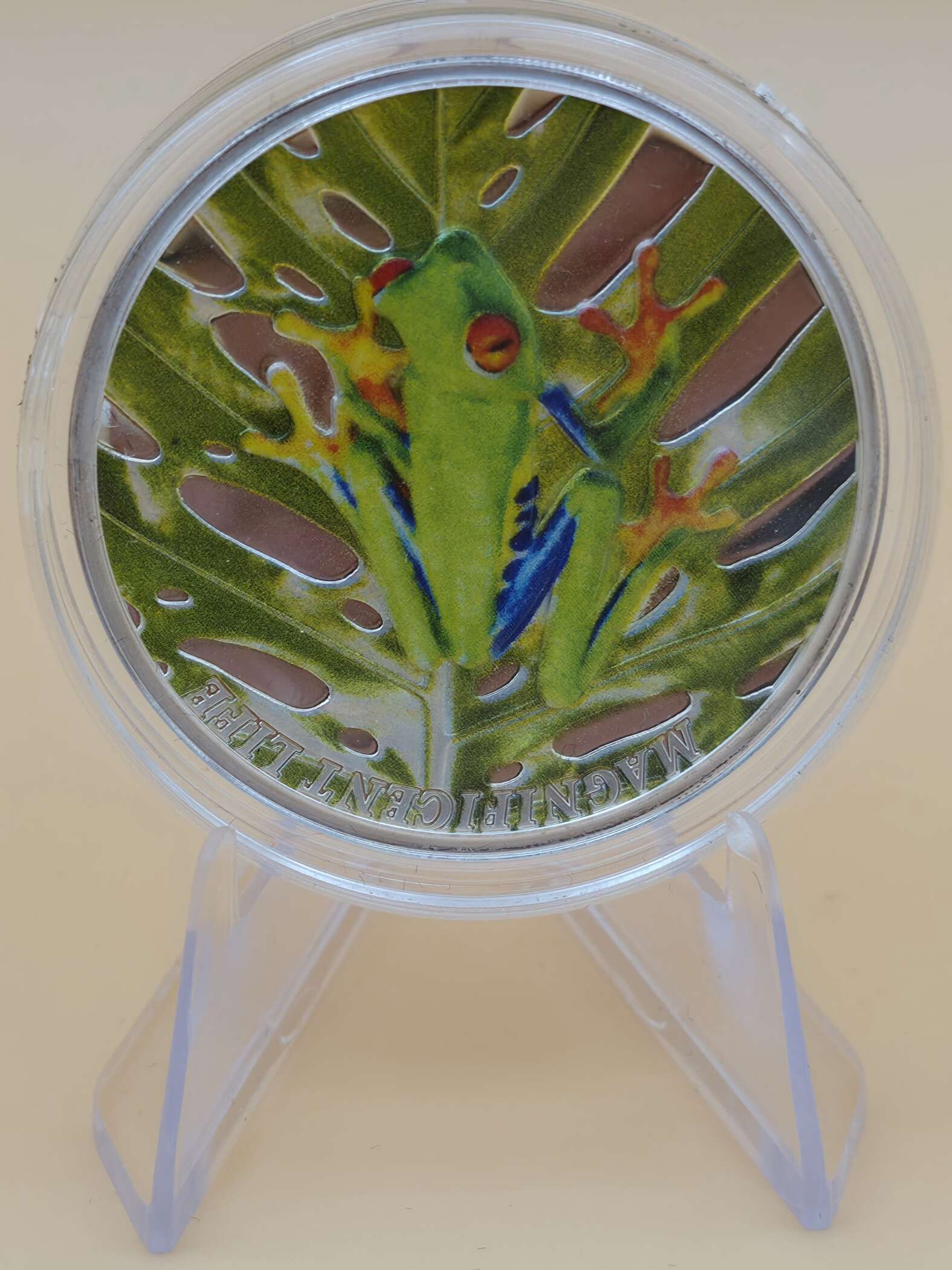 „Cook Islands 2018 Magnificent Life Tree Frog 1 oz Silber – kolorierte Münze“
