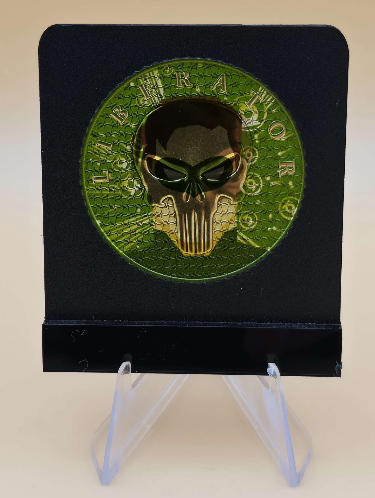 1 oz Silbermünze ONE SOUL DARK SIDE 2021 mit goldfarbenem Adler und grünem Design, limitierte Edition 100.