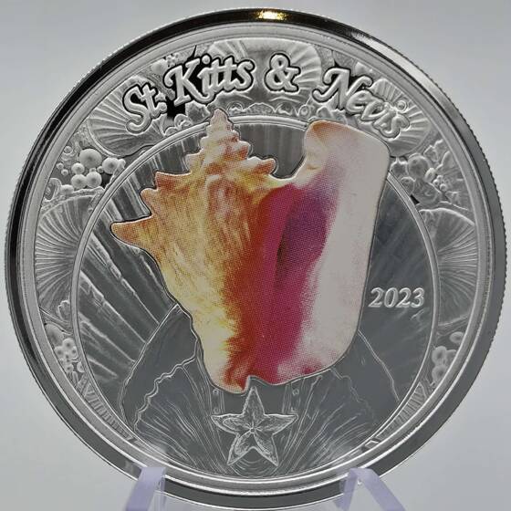 1 oz Silbermünze EC8 2023 St. Kitts & Nevis – Proof Color – Limit 500 – Nr. 24/500