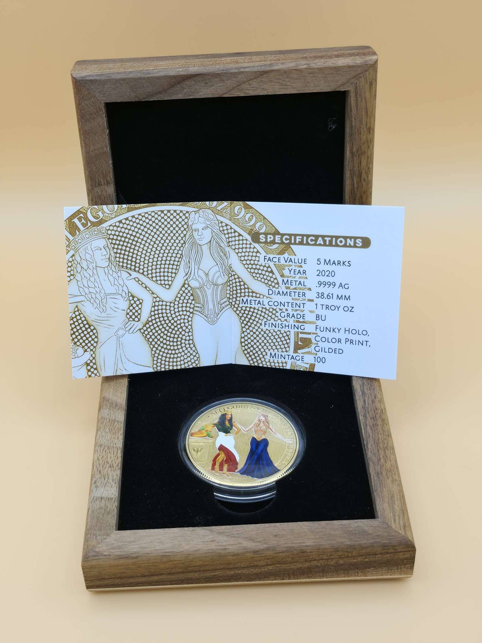 Germania Mint – The Allegories 2020 – Italia & Germania – 1 oz Silber – Color Holo & Gild – Mintage 100 – Bild 4