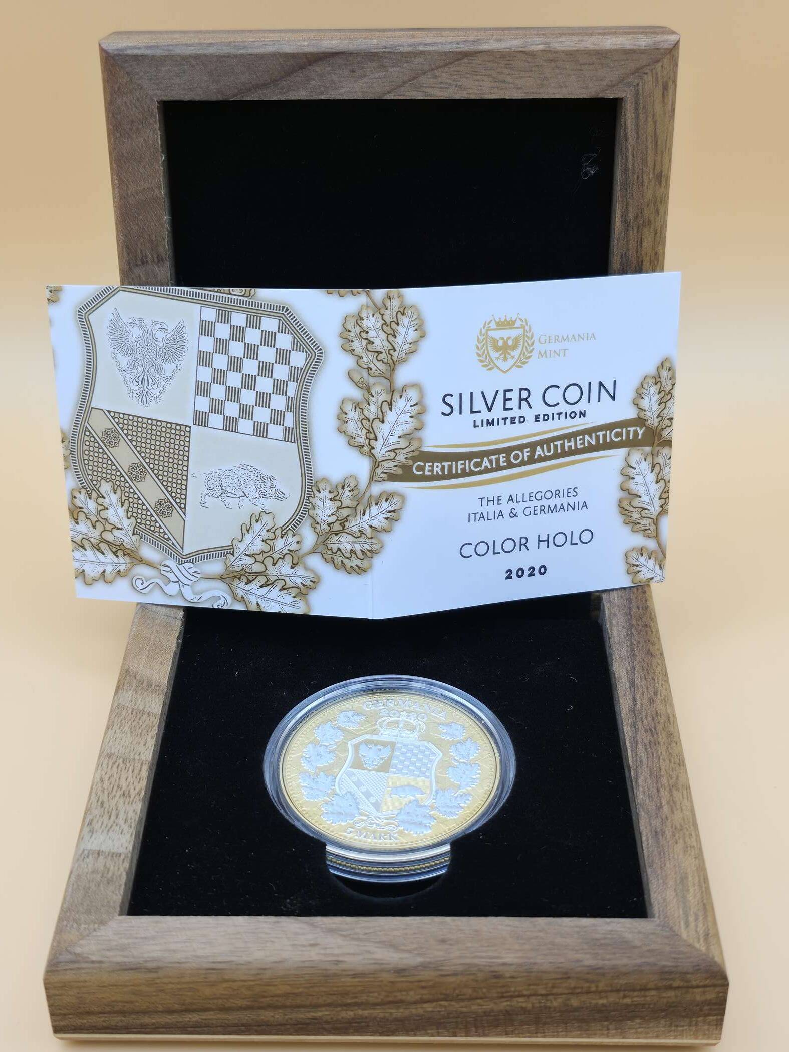Germania Mint – The Allegories 2020 – Italia & Germania – 1 oz Silber – Color Holo & Gild – Mintage 100 – Bild 3