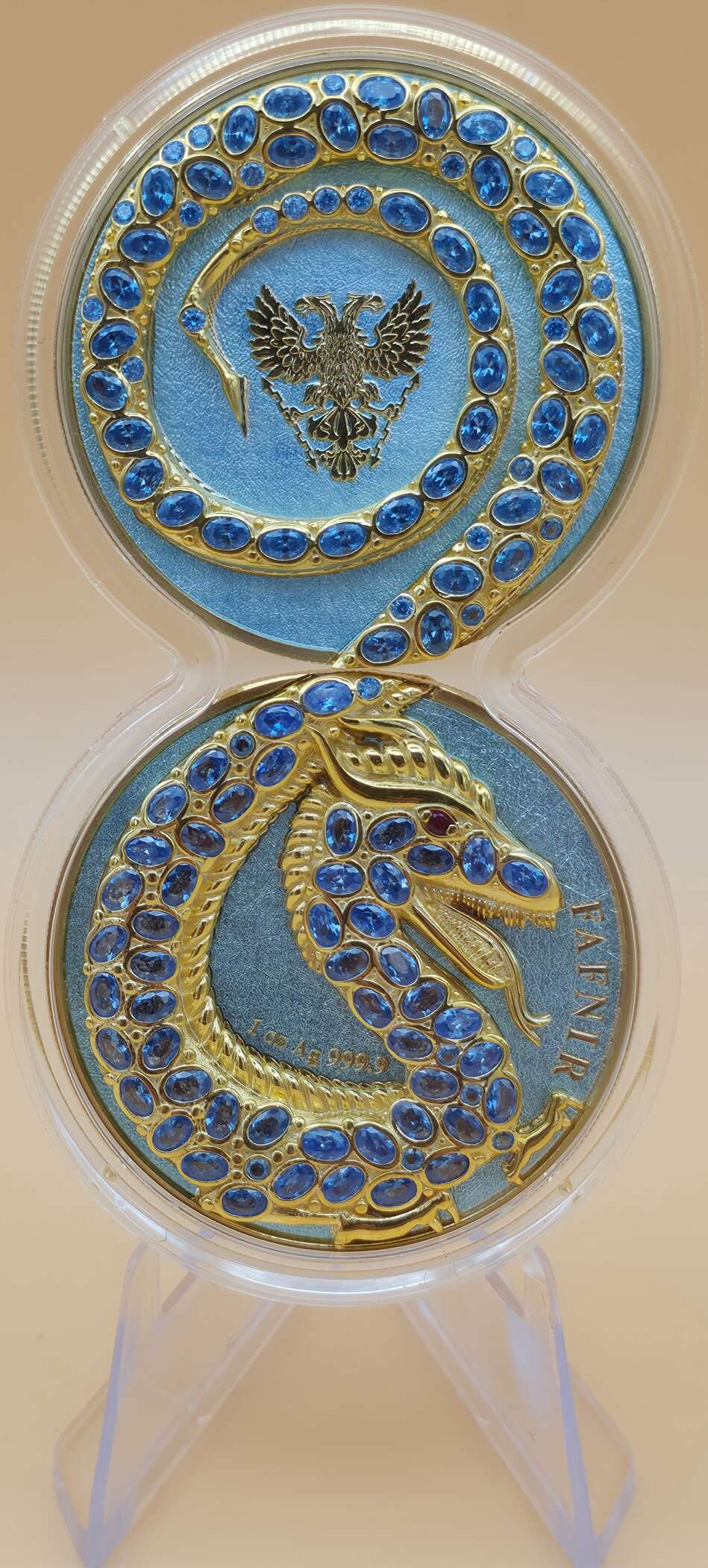 Germania Mint – Fafnir Geminus Coins 2020 Crystal Stones | Limitierte 2 × 1 oz 999 + 1 × 1 oz 925 Silbermünzen – Bild 2