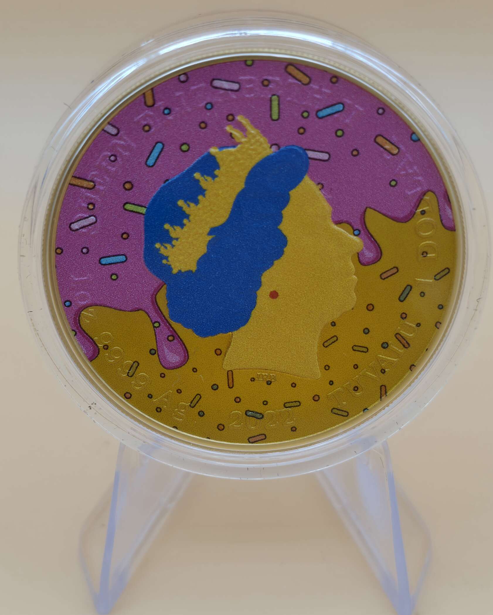 Homer Simpson Donut Edition 2022 – 1 oz Silbermünze | Tuvalu | Offizielle Lizenz | Limitierte Ausgabe – Bild 2