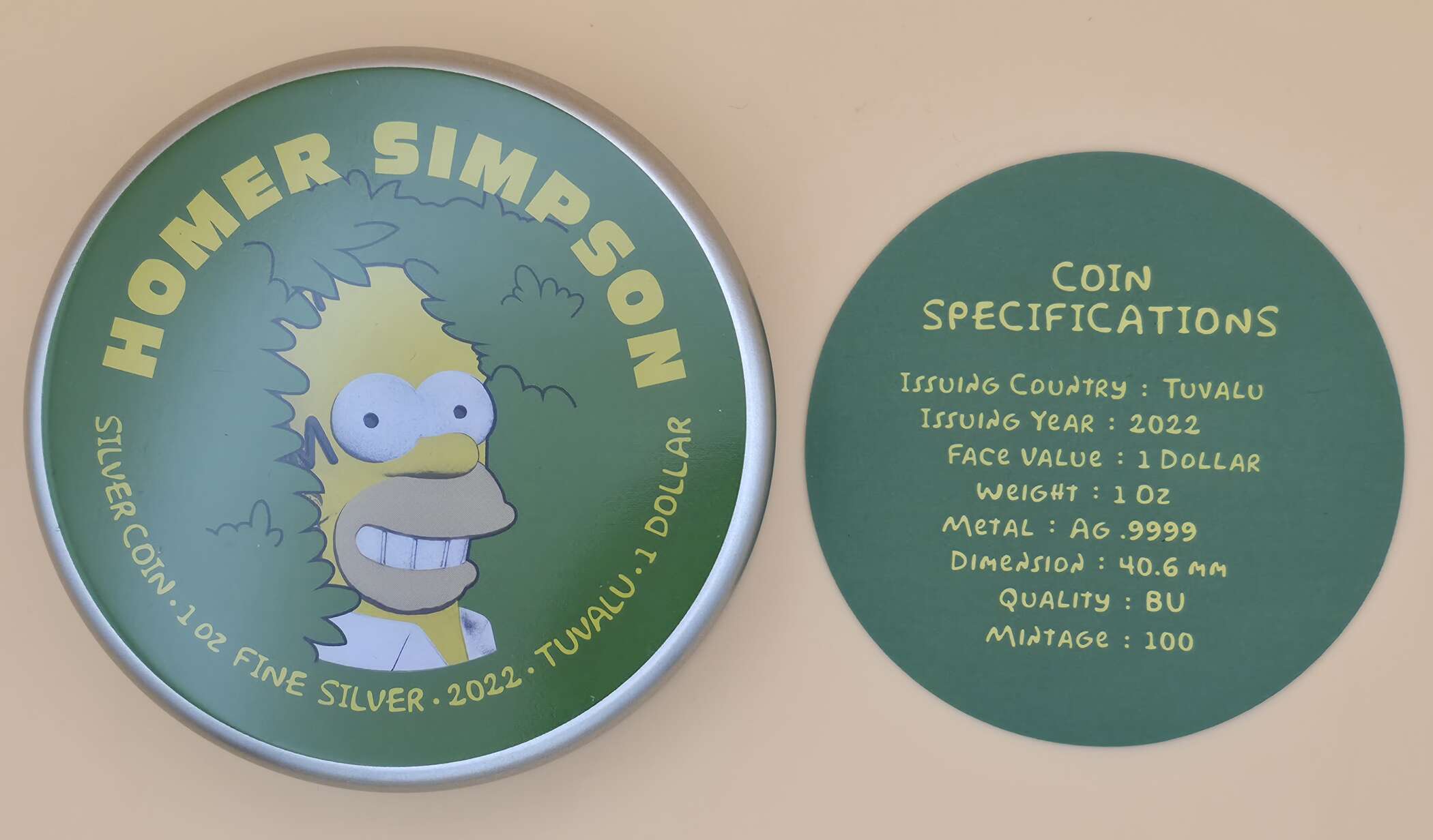 Homer Simpson 1 oz Silbermünze 2022 – Tuvalu – Limitierte Ausgabe – Bild 4