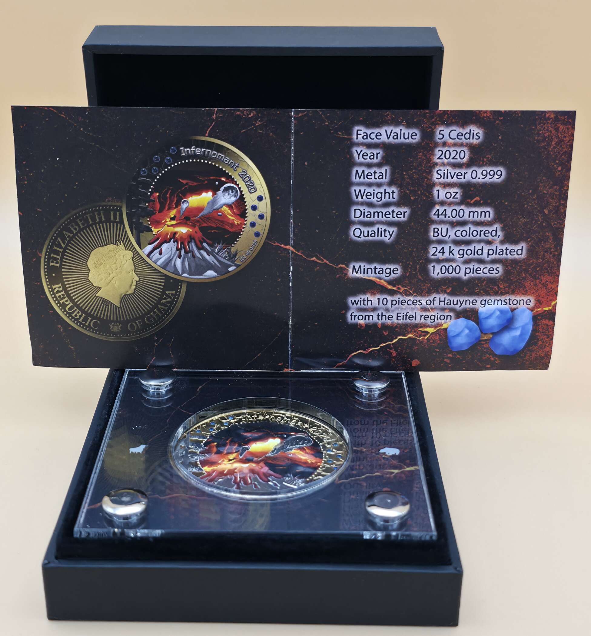 InfernoBlaze / Infernomant – 1 oz Silber – Ghana – 5 Cedis – 24K Gold & Palladium – Limit 1.000 – Bild 4