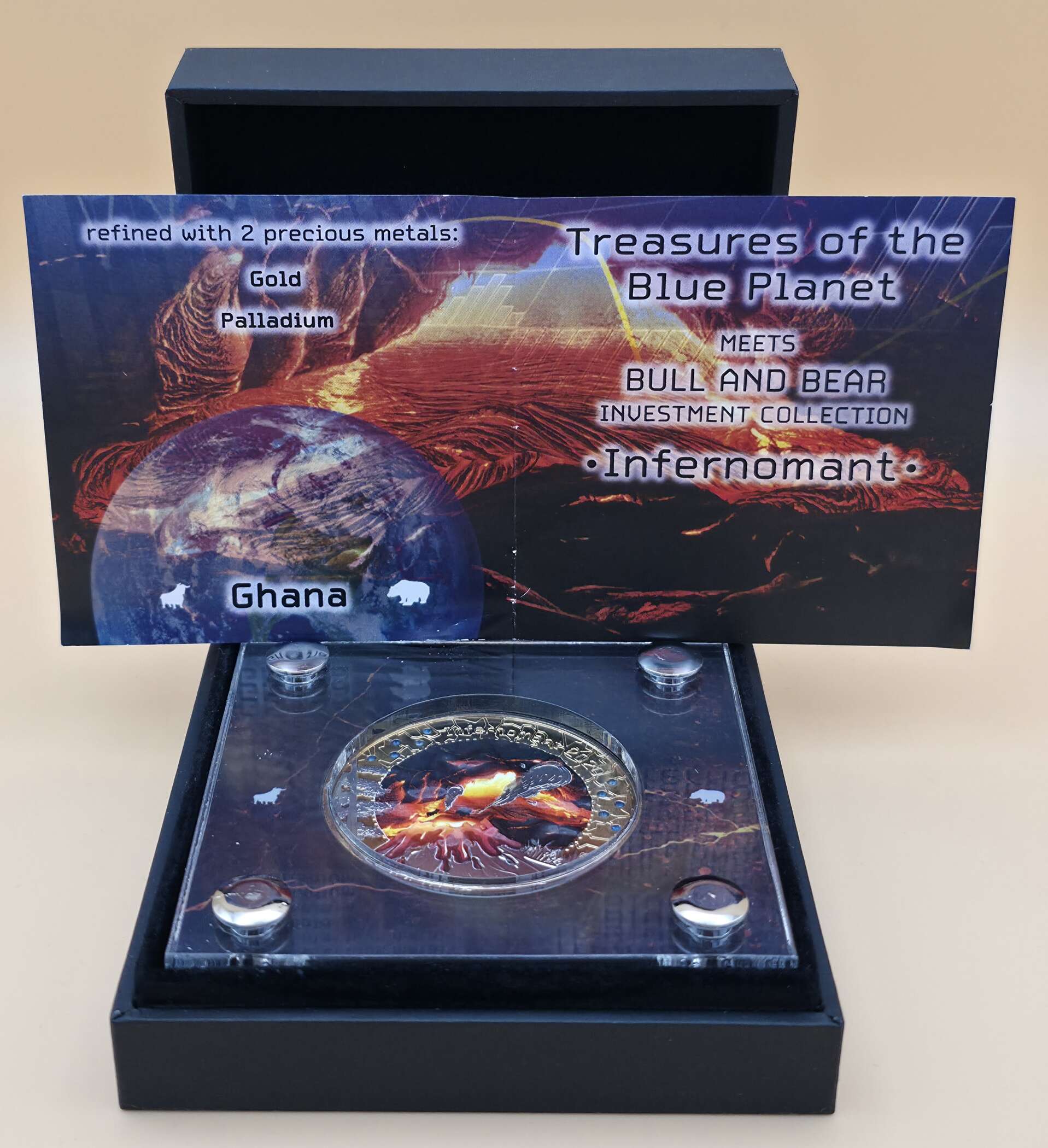 InfernoBlaze / Infernomant – 1 oz Silber – Ghana – 5 Cedis – 24K Gold & Palladium – Limit 1.000 – Bild 3