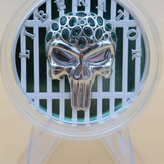 „Liberator Skull 1 oz Silbermünze – Dark Side Serie 2022“