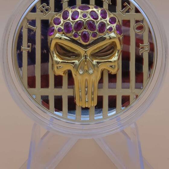 „Liberator Skull 1 oz Silbermünze – USA Edition – 2022“