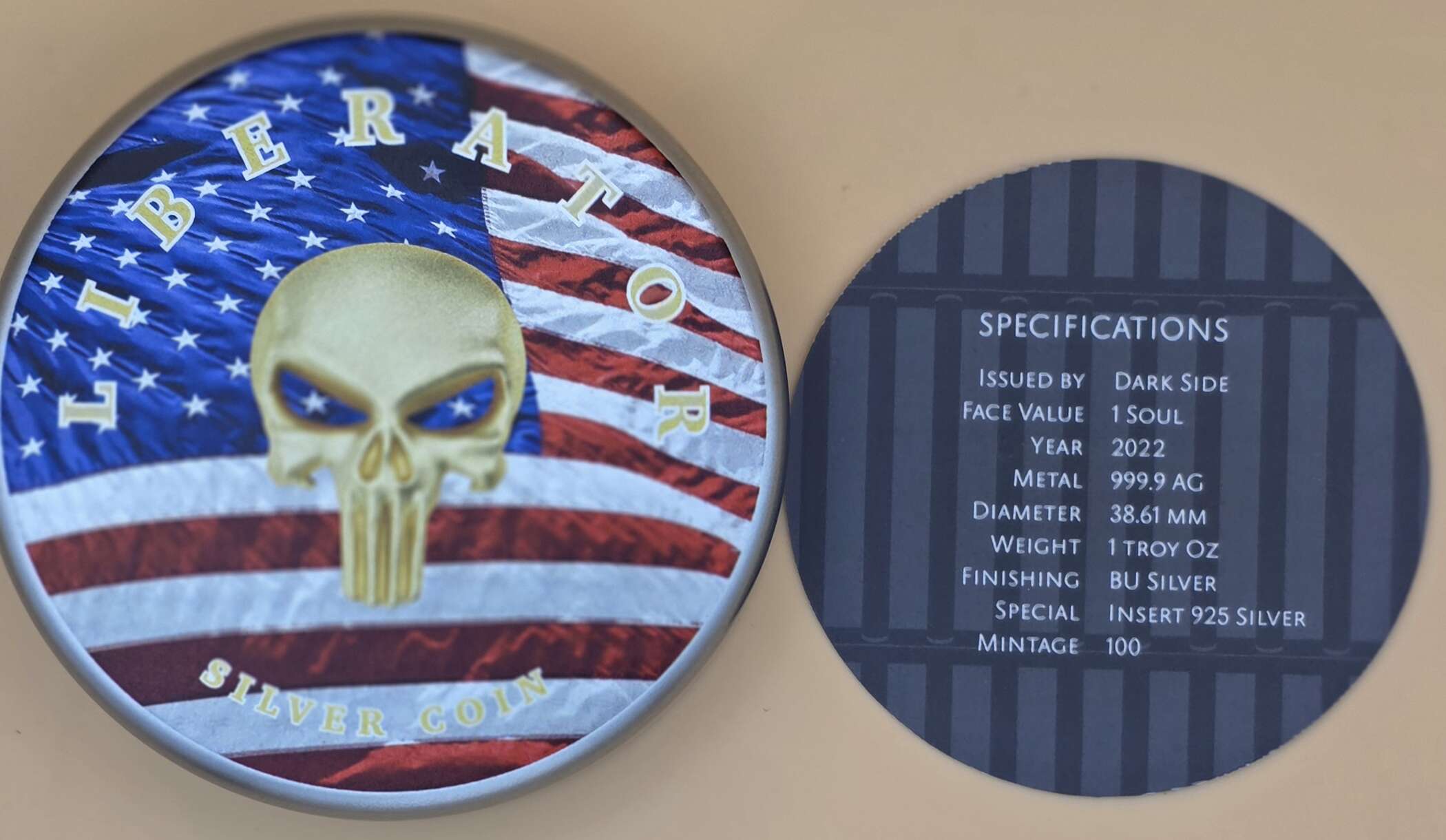 Dark Side „One Soul / Liberator“ 1 oz Silbermünze 2022 – USA Edition – Limitierte Auflage – Bild 3