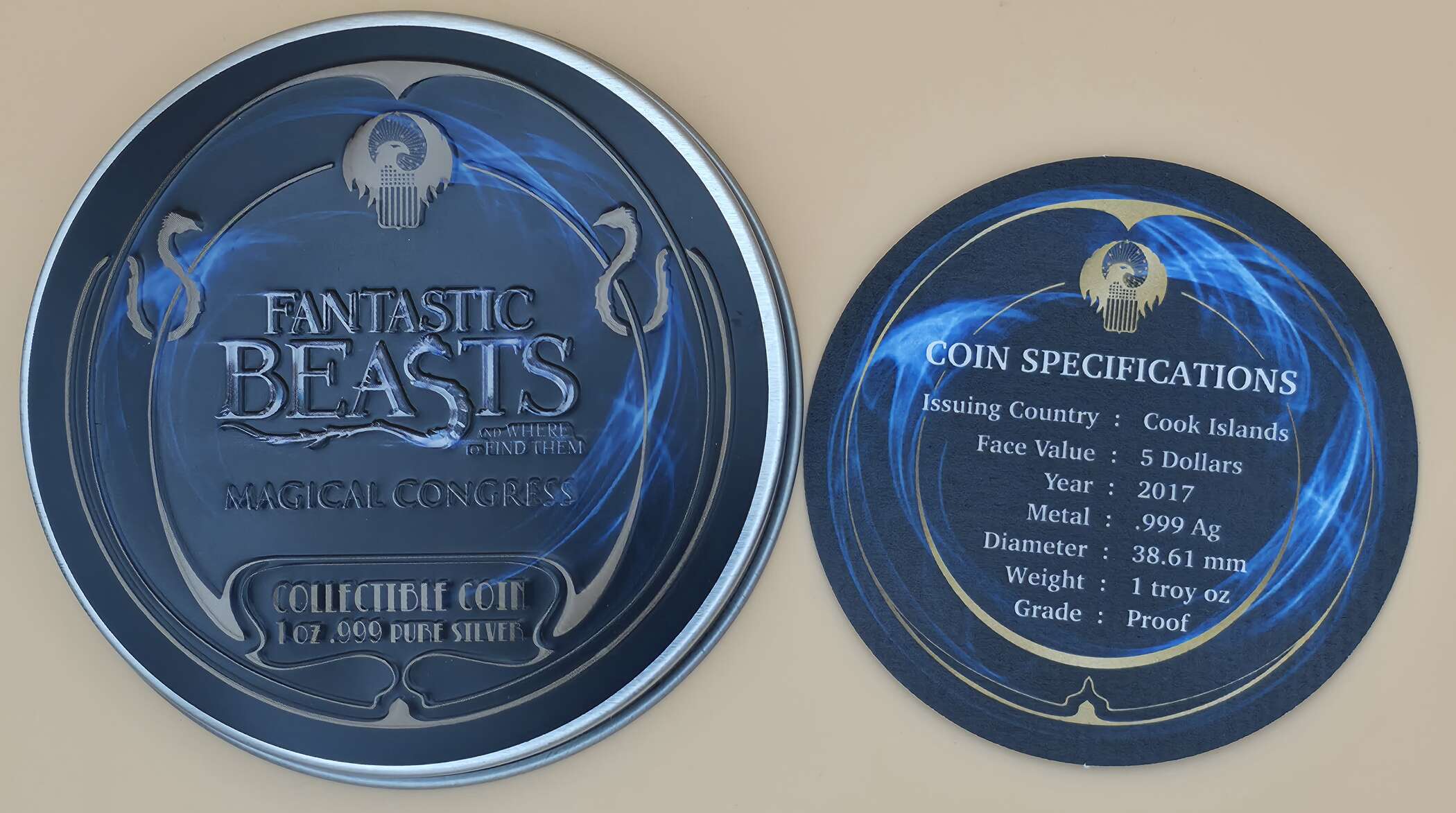 Fantastic Beasts – MACUSA 1 oz .999 Silbermünze 2017 | Cook Islands | Offizielle Sammlermünze – Bild 3