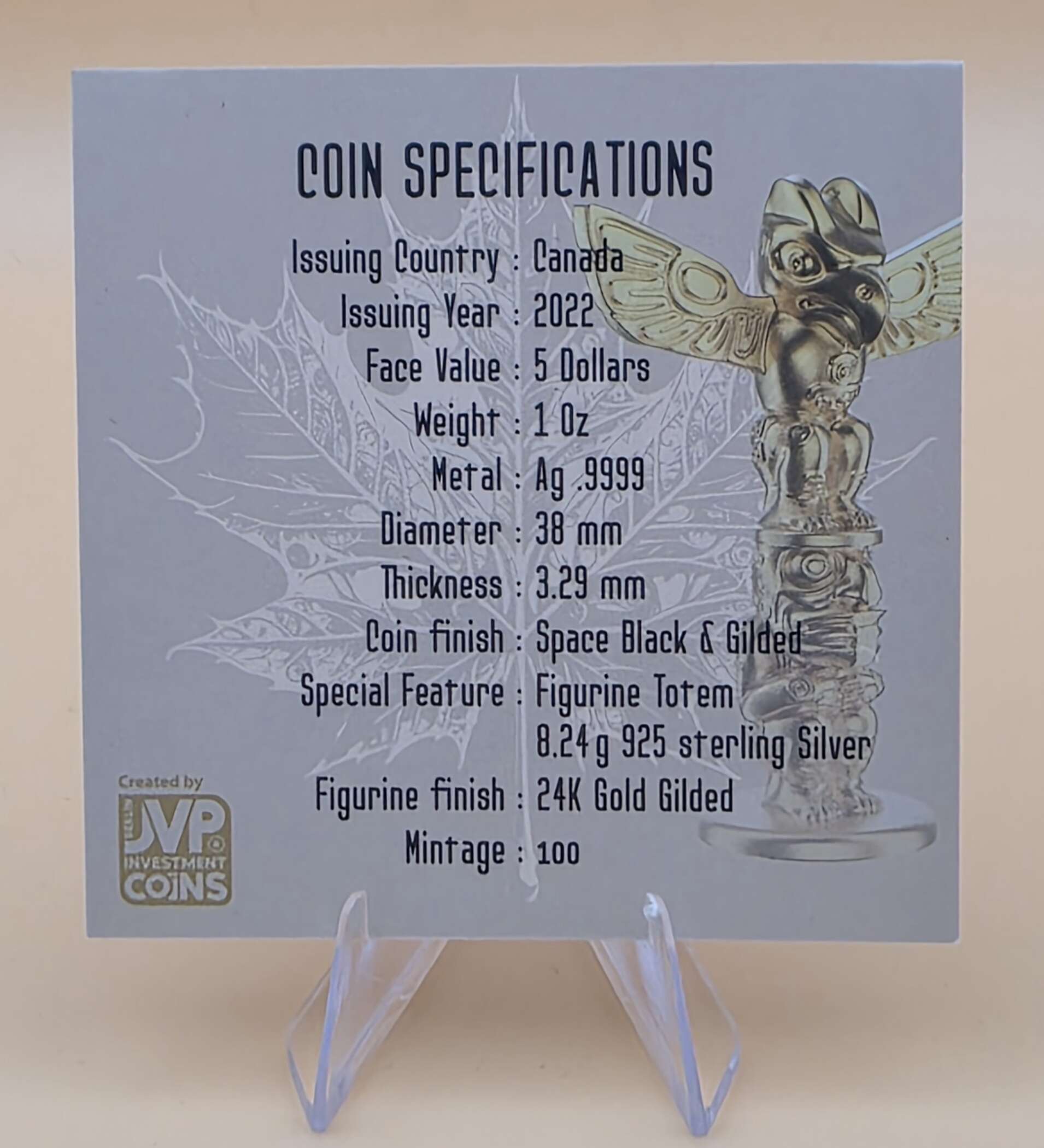 Kanada Maple Leaf Totem Edition 2022 – Limitierte 1 oz Silbermünze mit 3D Totem Figurine | Exklusive Sammleredition – Bild 7