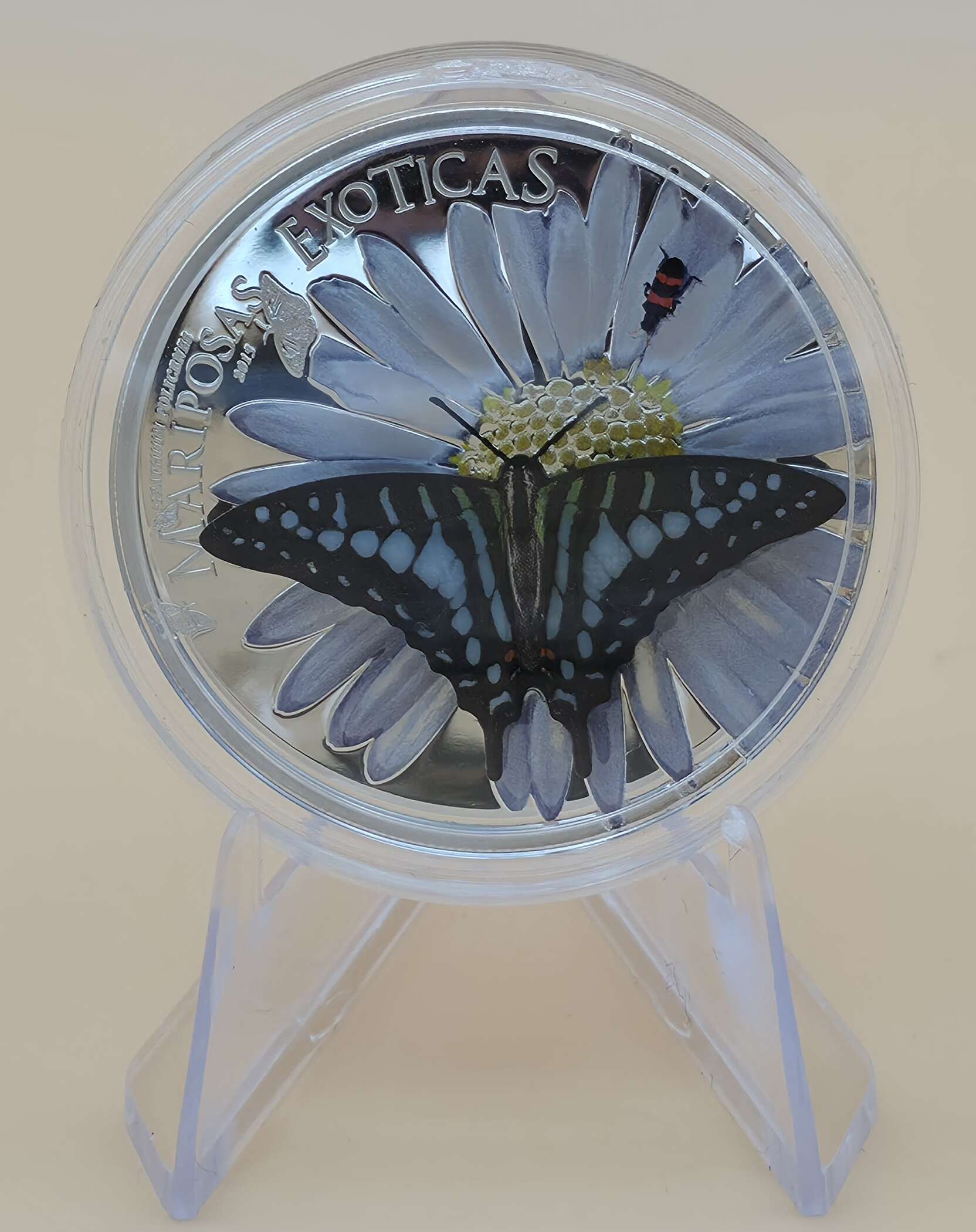 Mariposas Exóticas – Graphium Policenses – 1 oz Silber 2015 – Guinea Ecuatorial – Color & 3D – Mintage 2.500 – Bild 2