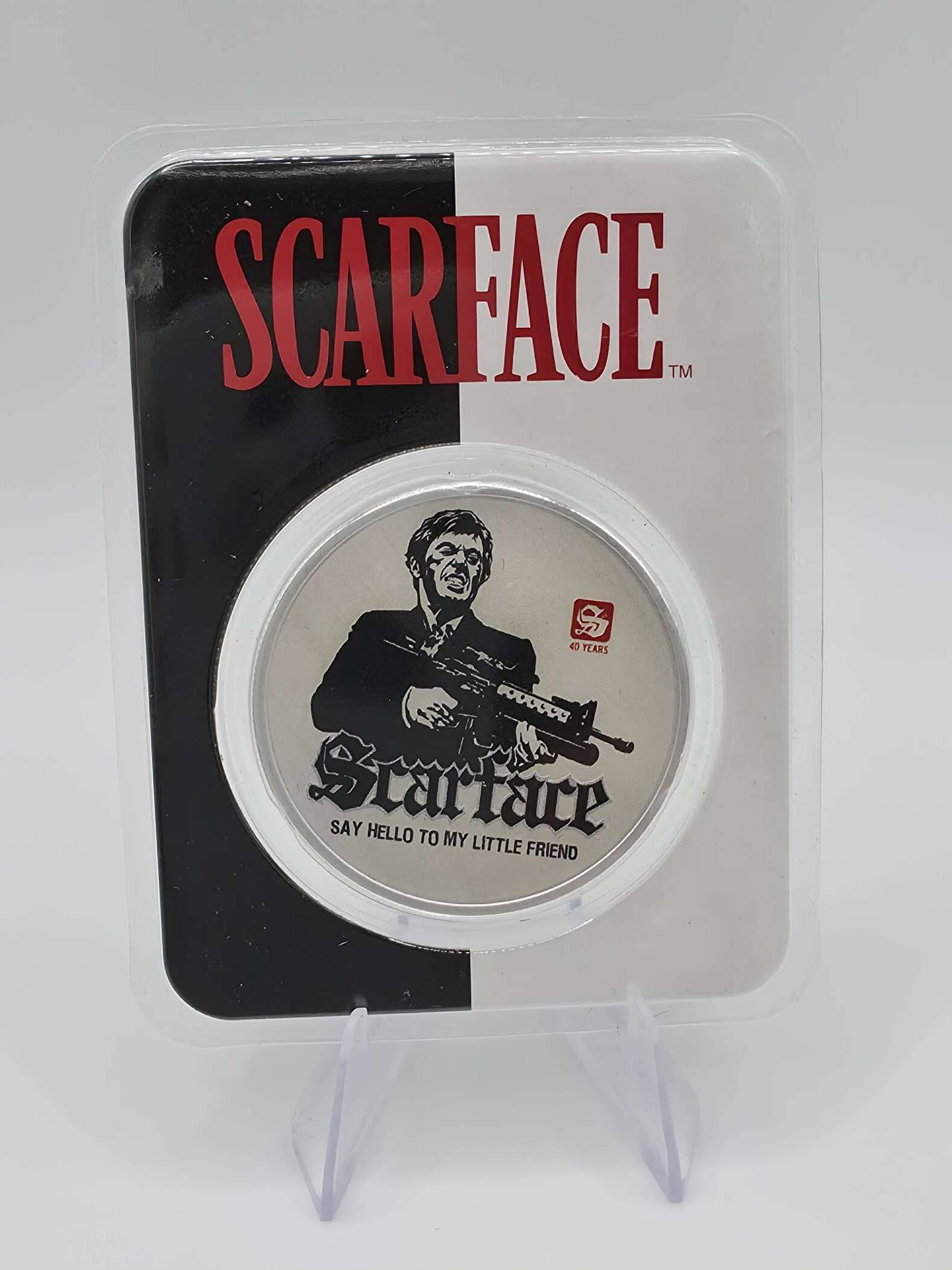 Scarface 40 Years 1 oz Silbermünze 2023 mit Filmmotiv und Sammlerkarte