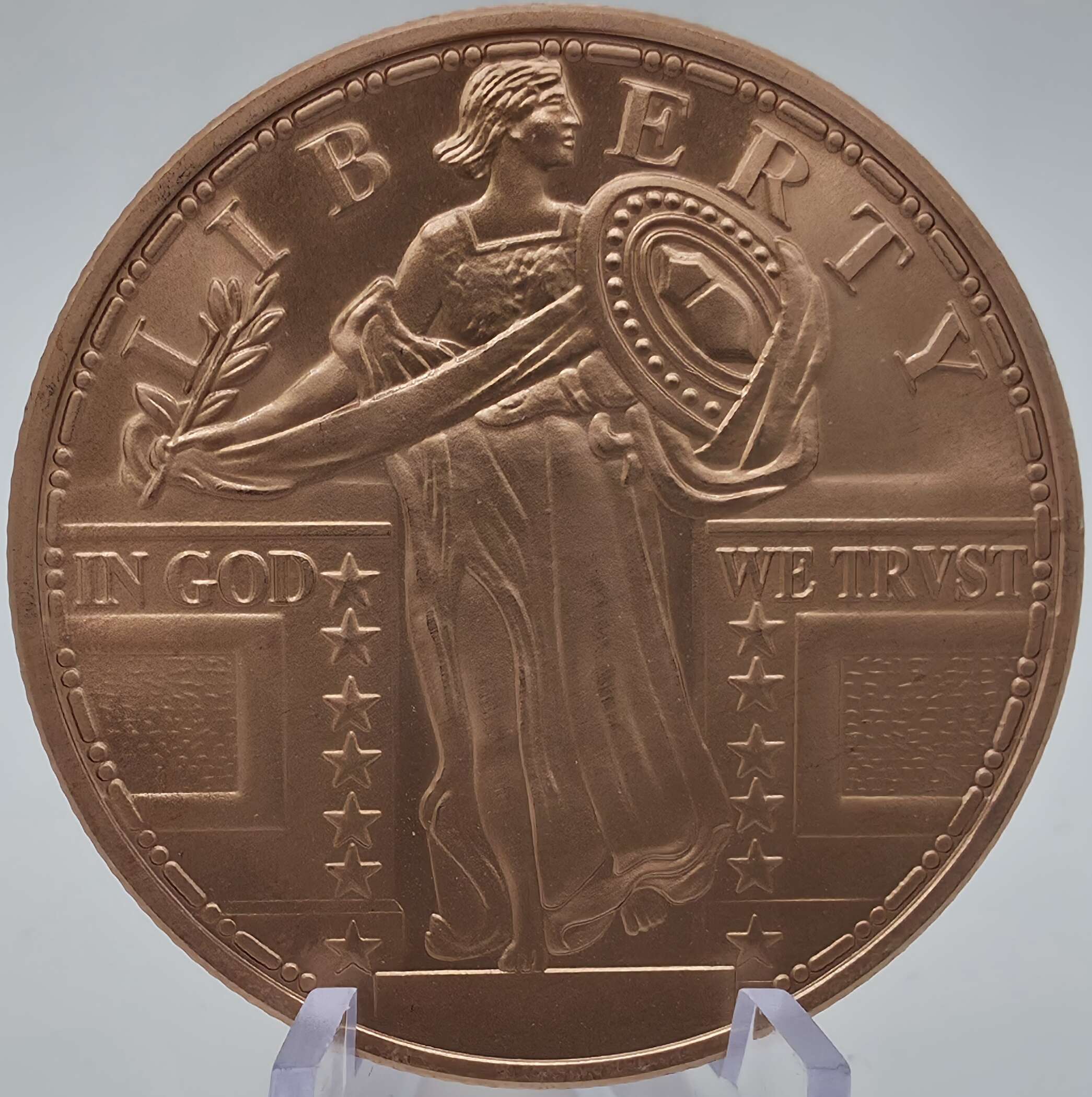 USA – 1 oz Copper Round – Liberty & Eagle – .999 Fine Copper – AVDP – Bild 2