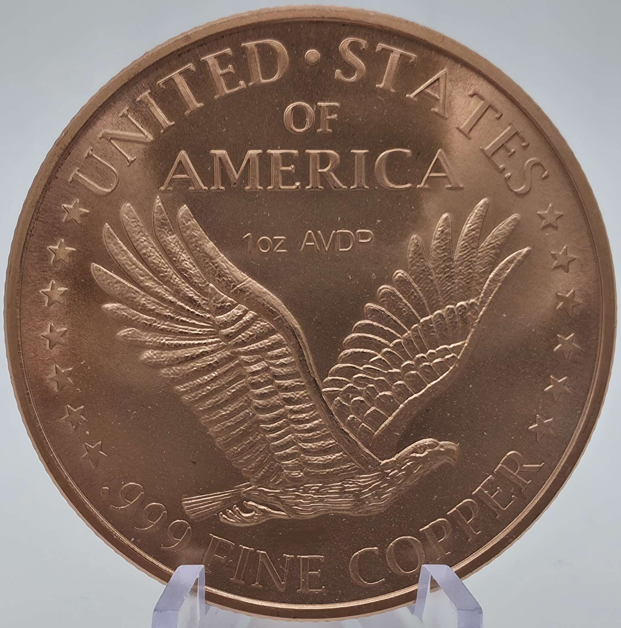 1 oz Copper Round USA mit Liberty und Eagle Motiv aus .999 Feinkupfer