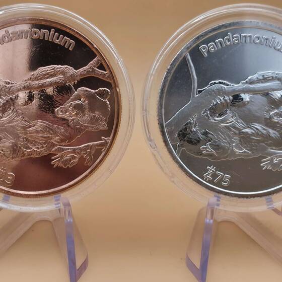 „Zombucks Biohazard Set – 1 oz Silber & 1 oz Kupfer – Currency of the Apocalypse“